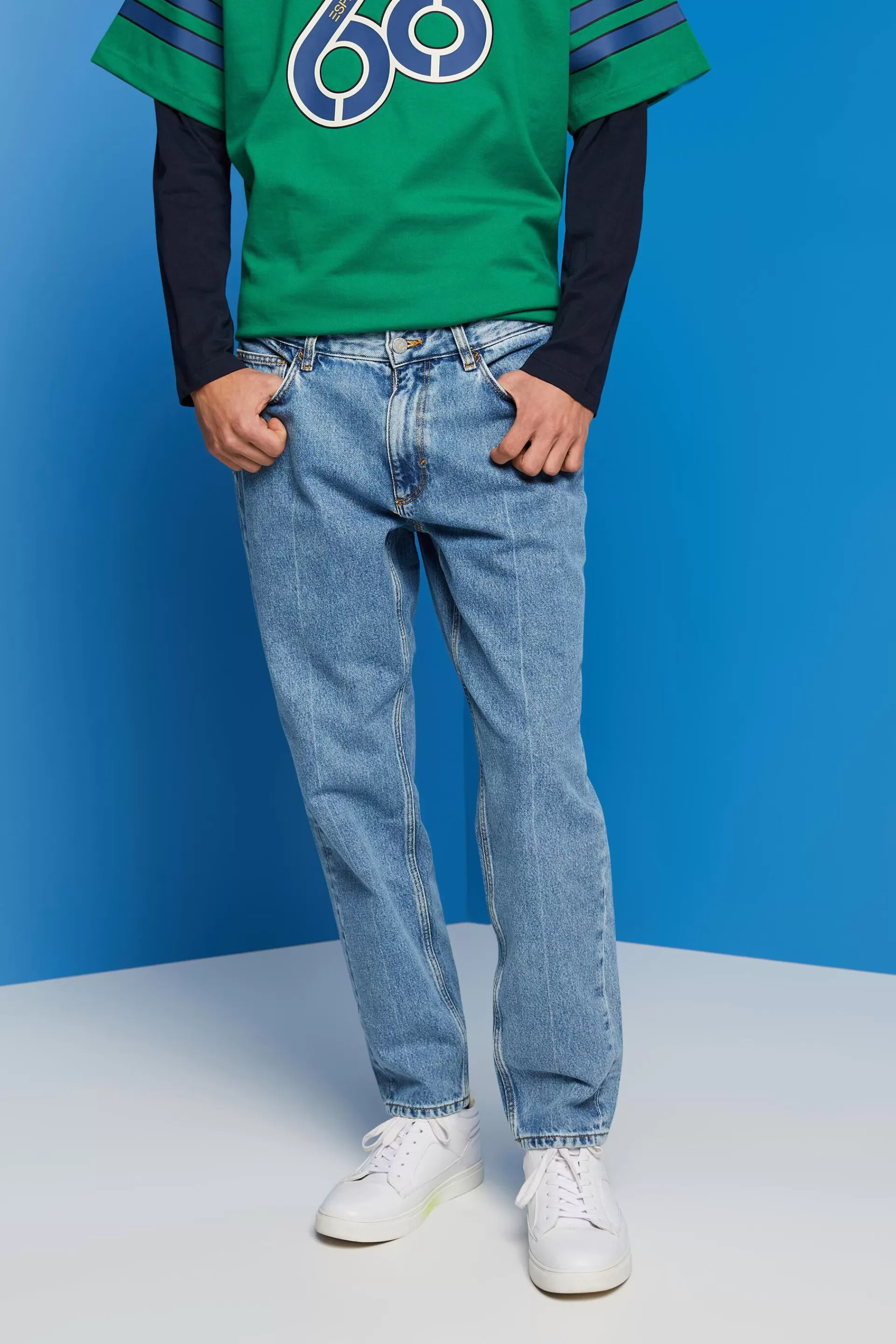 Retrojeans in bequemer Passform mit nachhaltigem Denim-ESPRIT Outlet