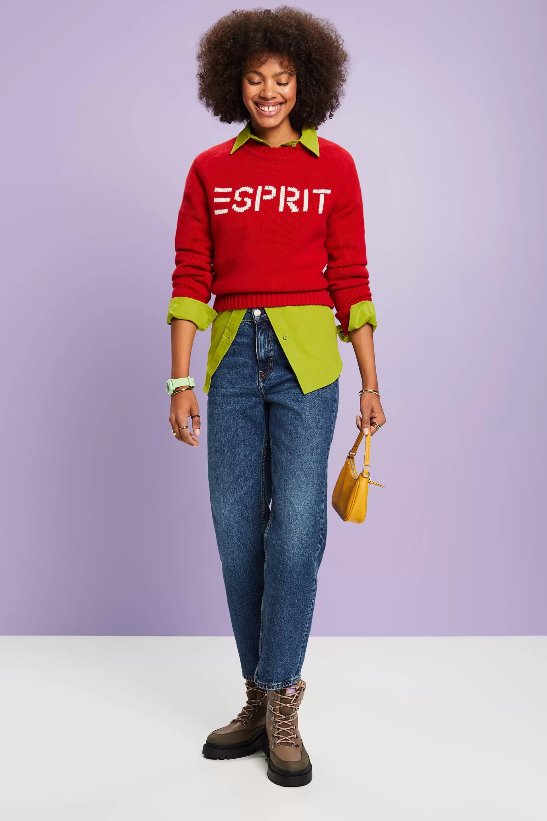 Retro-Jeans mit gerader Passform und hohem Bund-ESPRIT Clearance