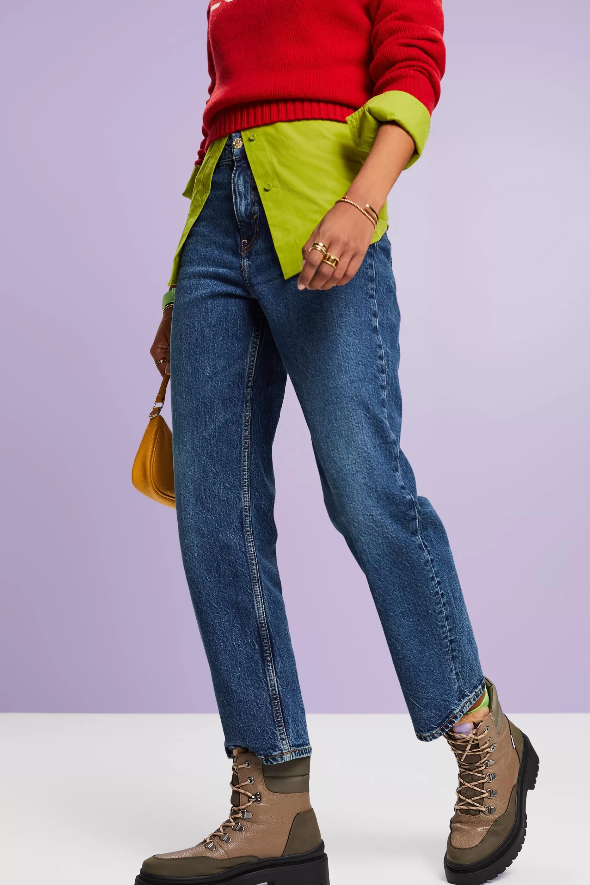 Retro-Jeans mit gerader Passform und hohem Bund-ESPRIT Clearance
