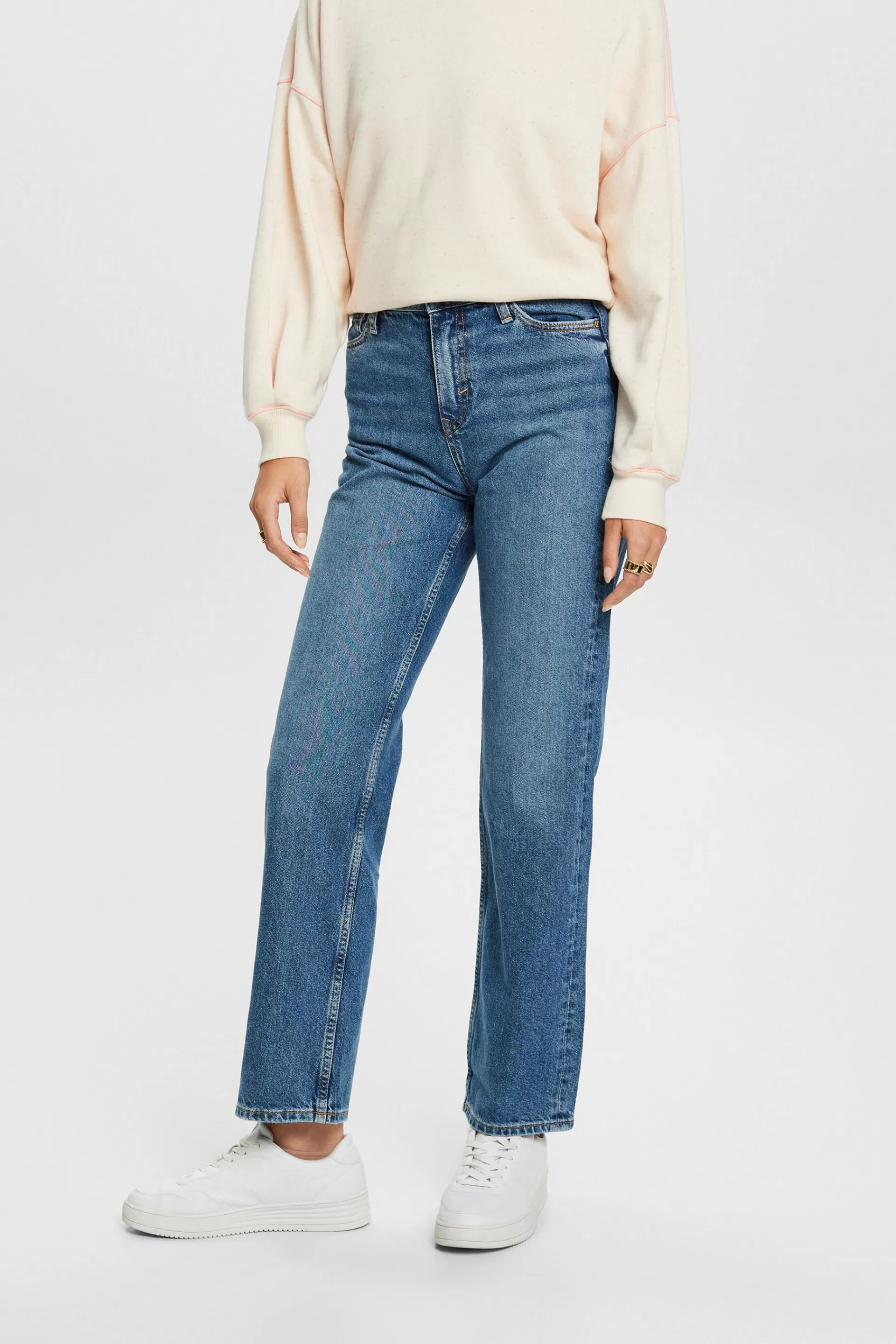 Retro-Jeans mit gerader Passform und hohem Bund-ESPRIT Best