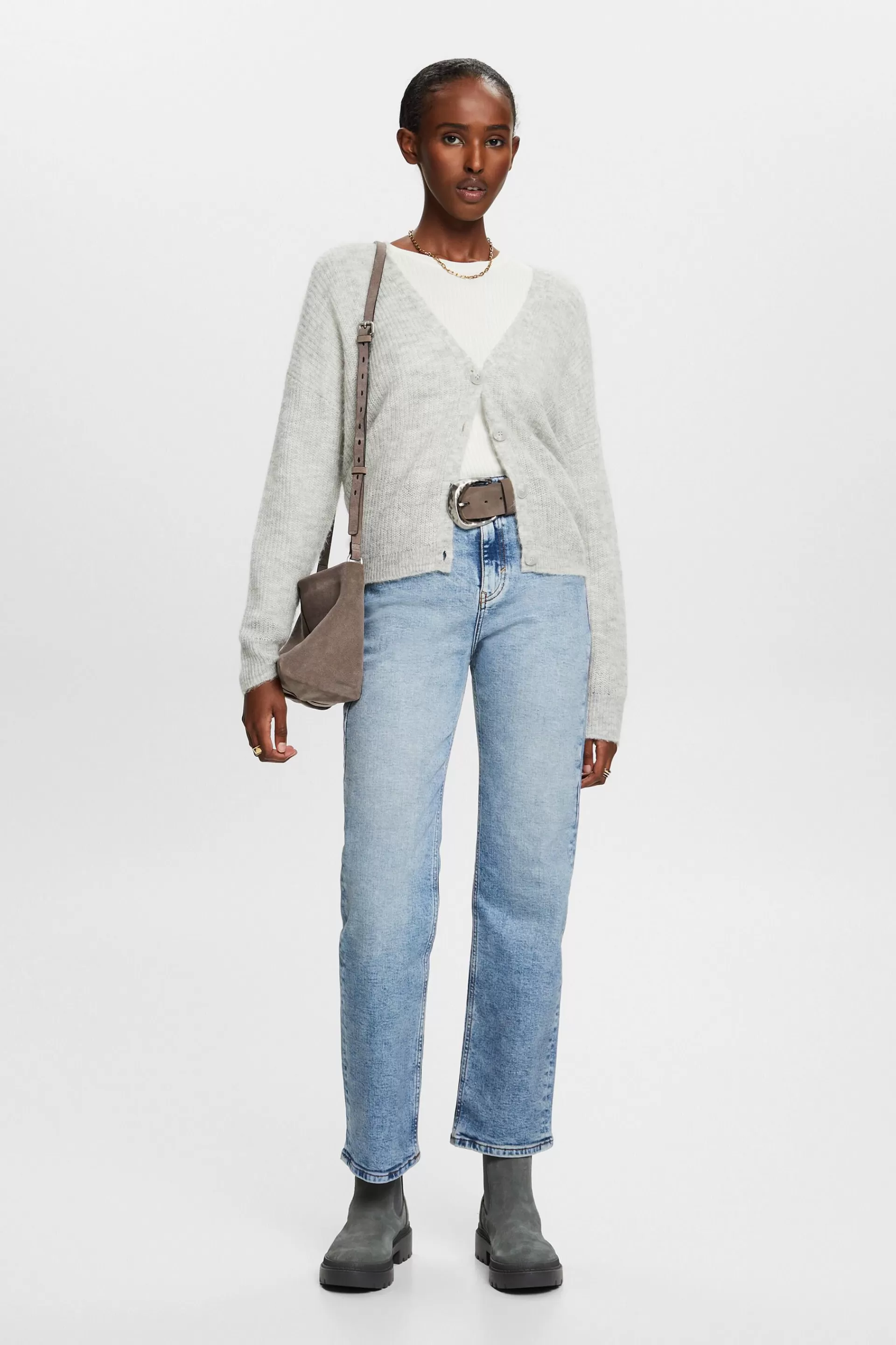 Retro-Jeans mit gerader Passform und hohem Bund-ESPRIT Shop