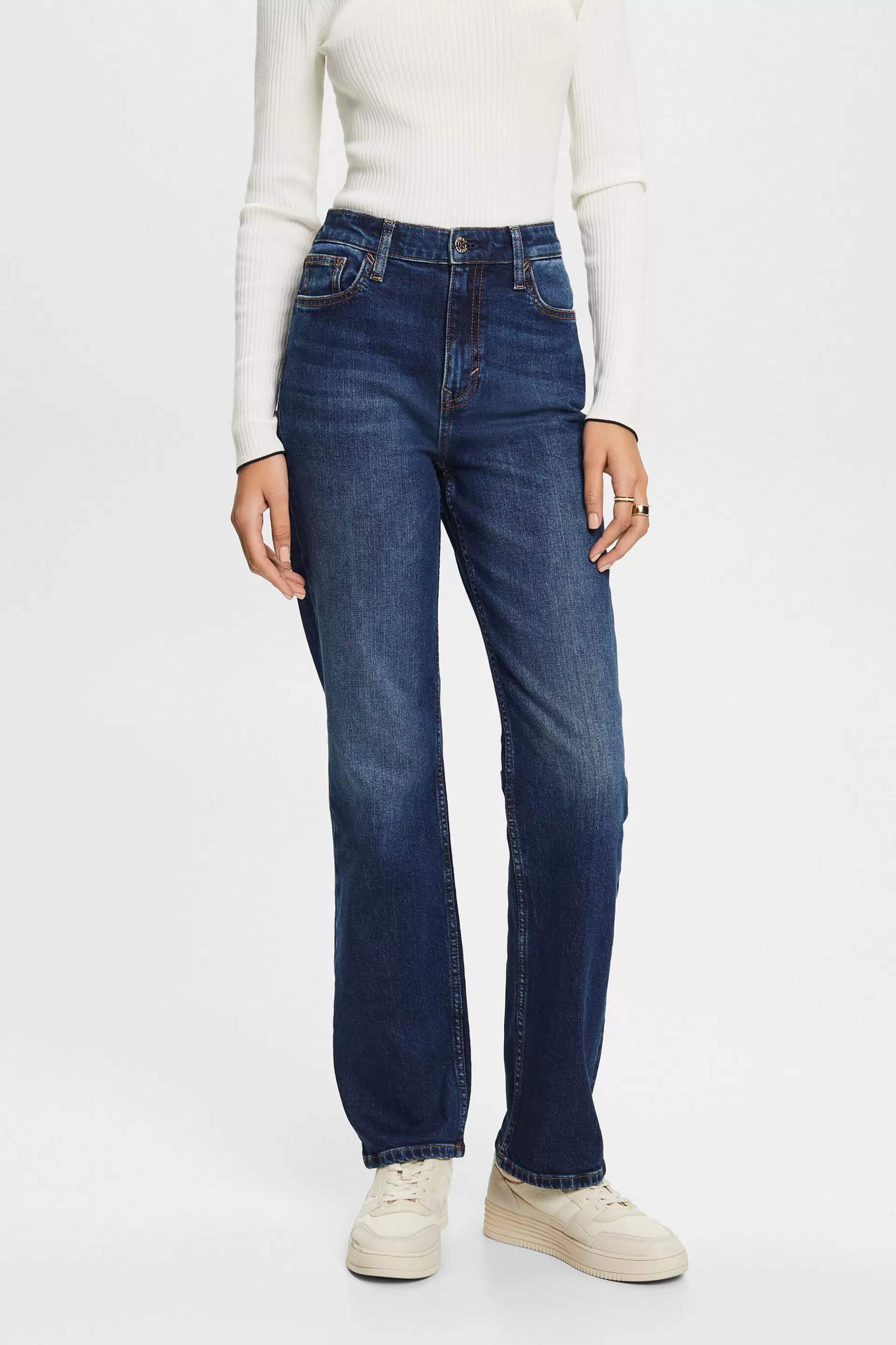 Retro-Jeans mit gerader Passform und hohem Bund-ESPRIT Sale