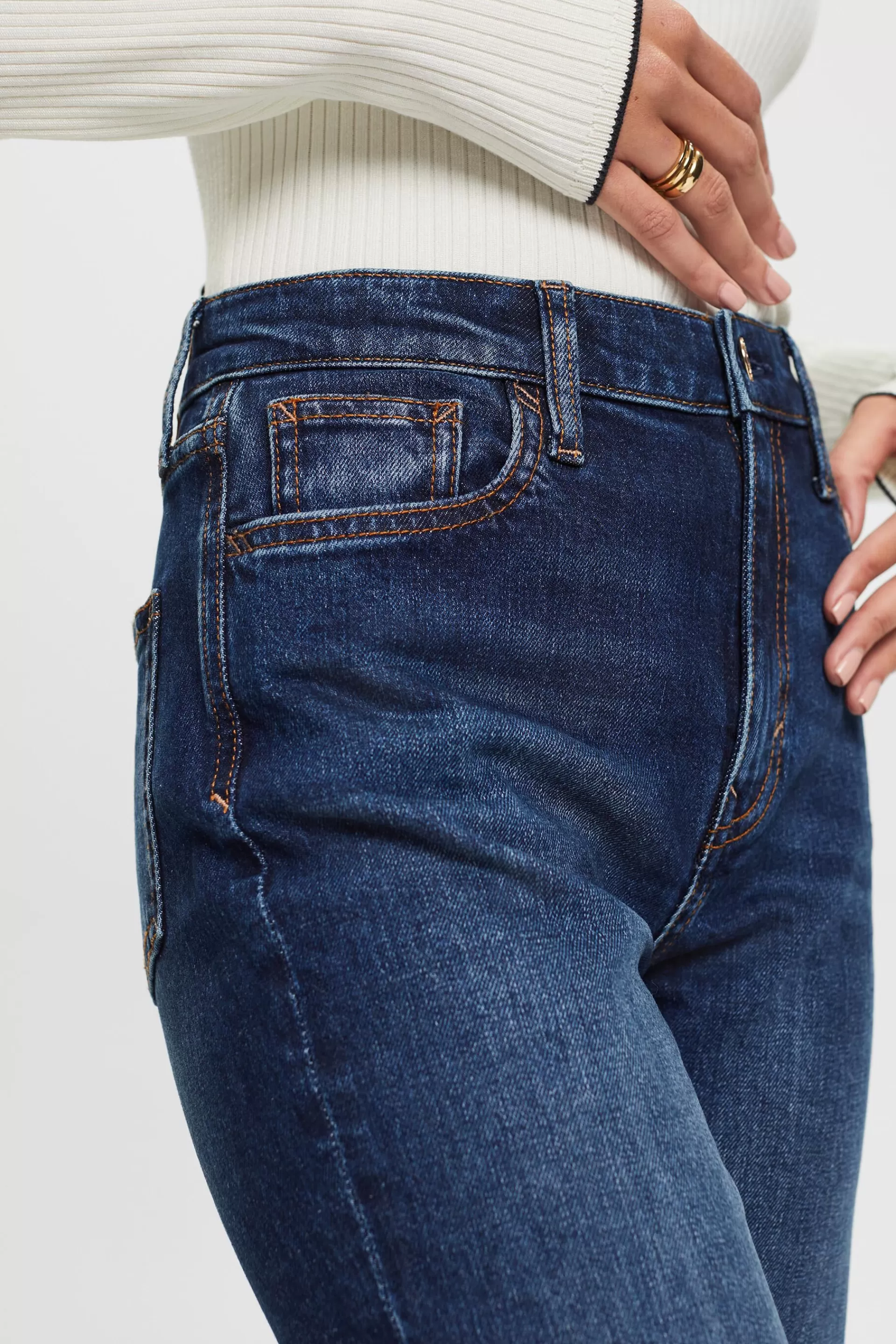 Retro-Jeans mit gerader Passform und hohem Bund-ESPRIT Sale