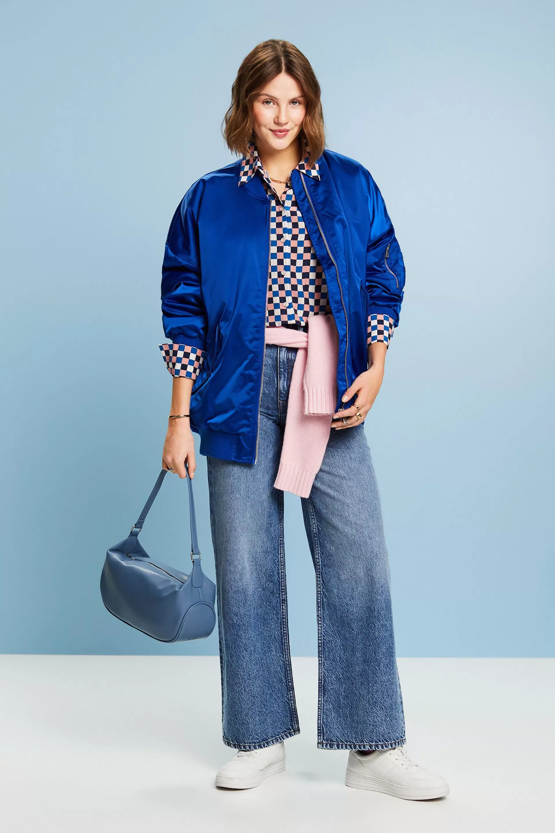 Retro-Jeans mit weiter Bein und hohem Bund-ESPRIT Cheap