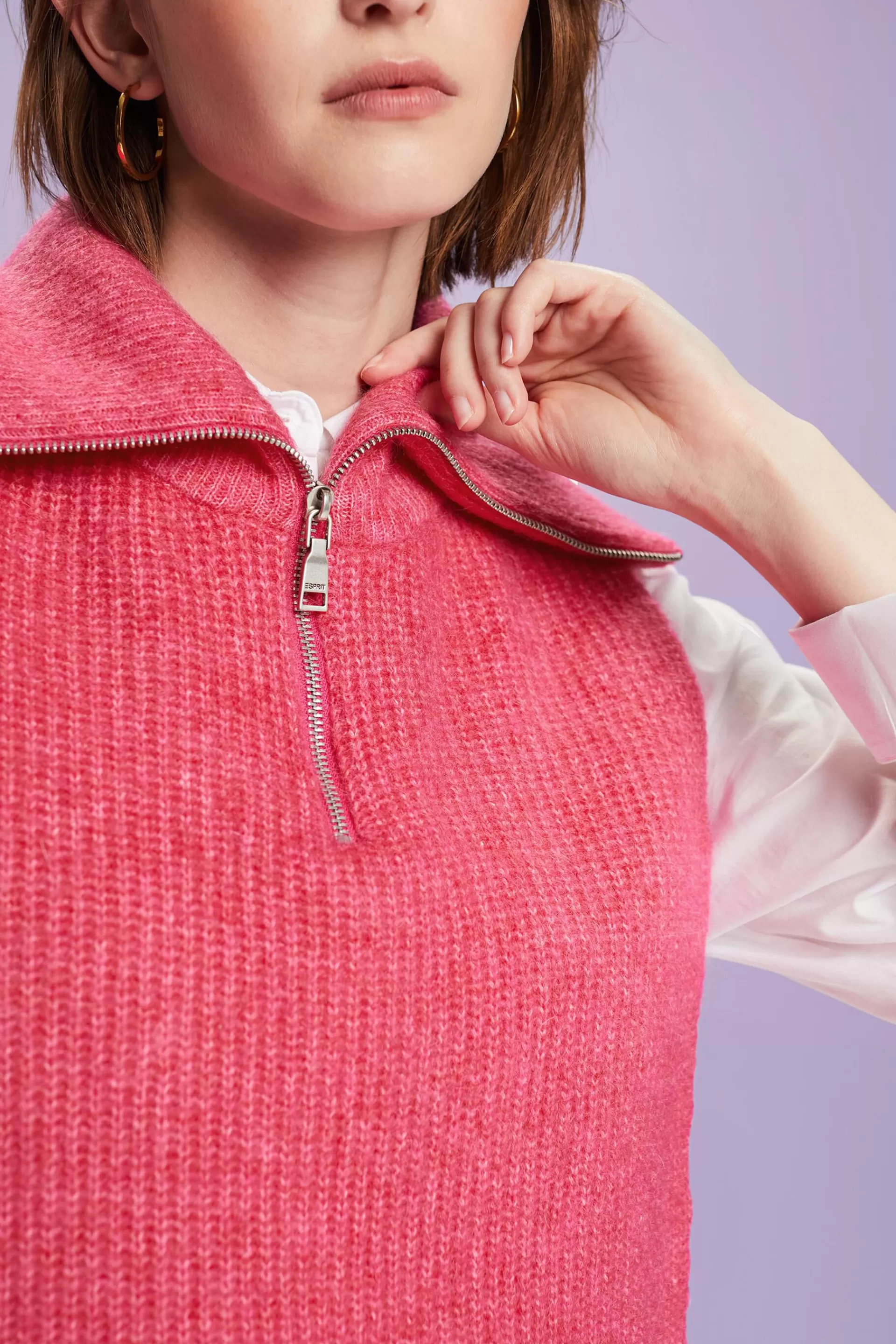 Rollkragen Poncho mit offenen Seiten-ESPRIT Online