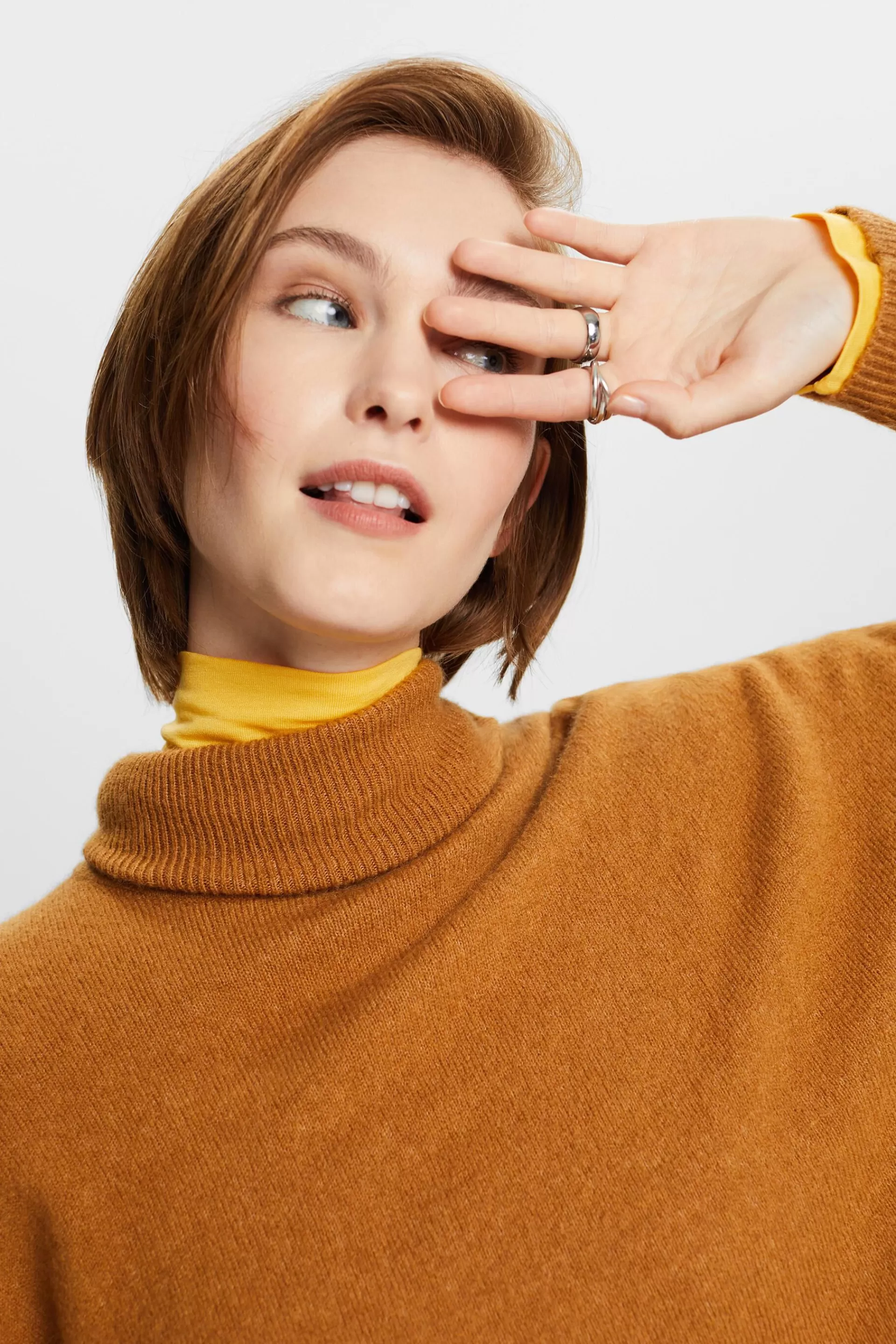 Rollkragenpullover aus Wollmix-ESPRIT Cheap
