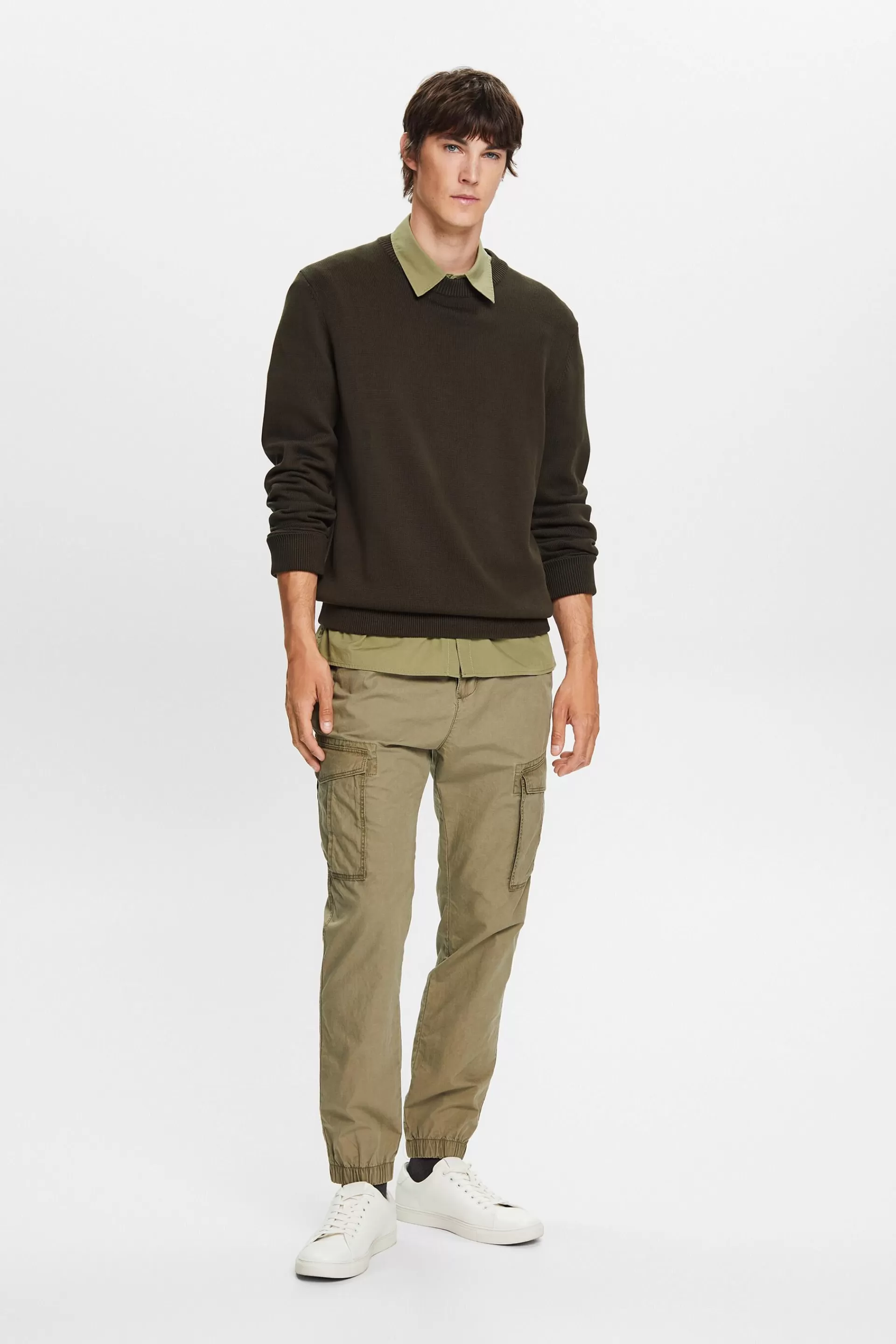 Rundhalspullover aus Baumwolle-ESPRIT Outlet