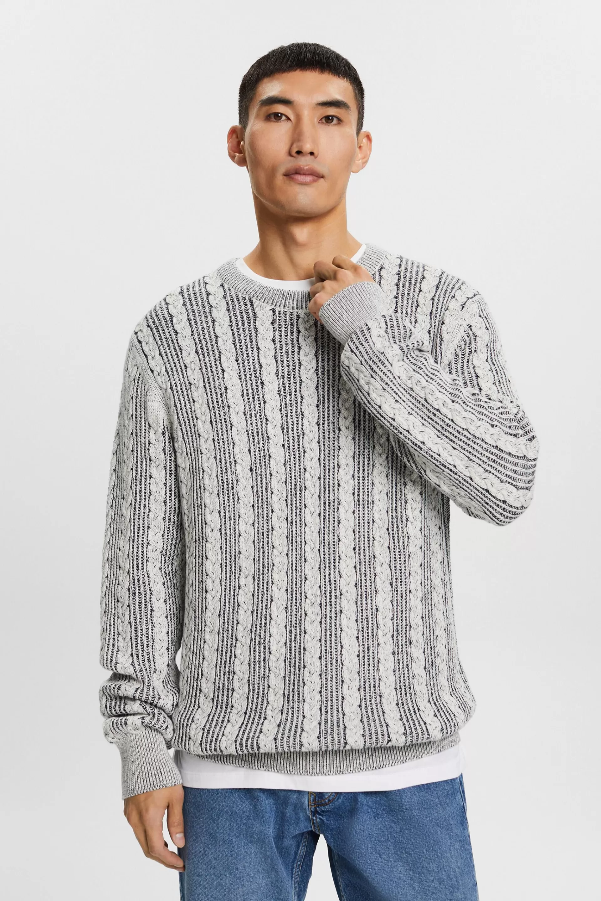 Rundhalspullover aus Zopfstrick-ESPRIT Best