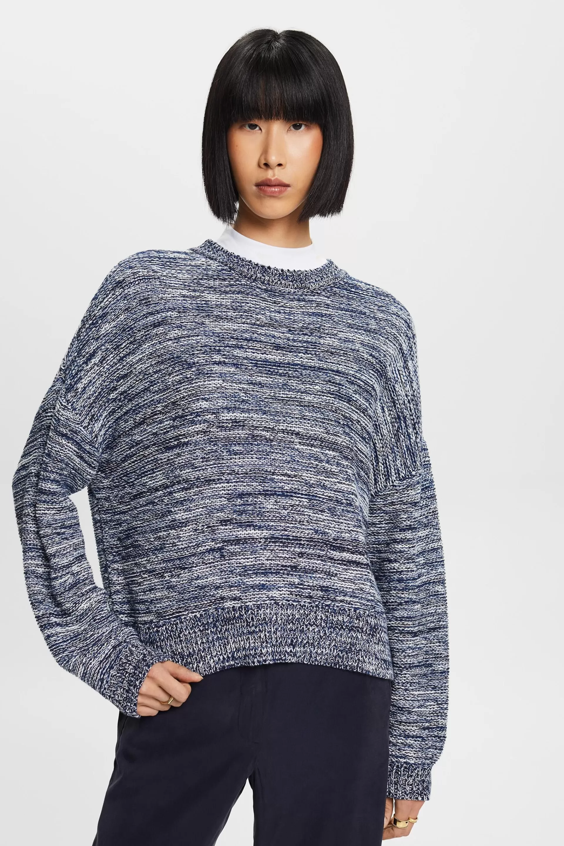 Rundhals-Pullover, Baumwollmix-ESPRIT New