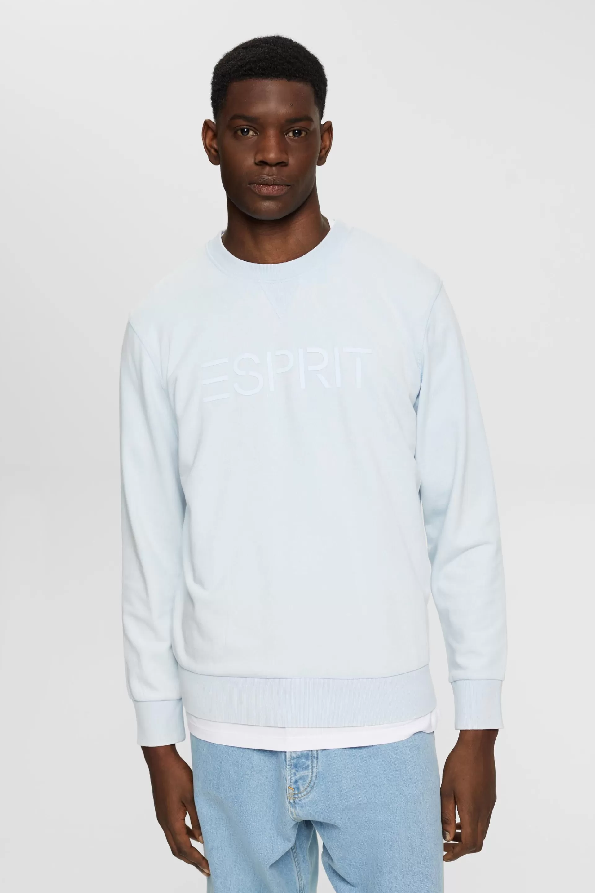 Rundhals-Sweatshirt mit Logoprint-ESPRIT Sale