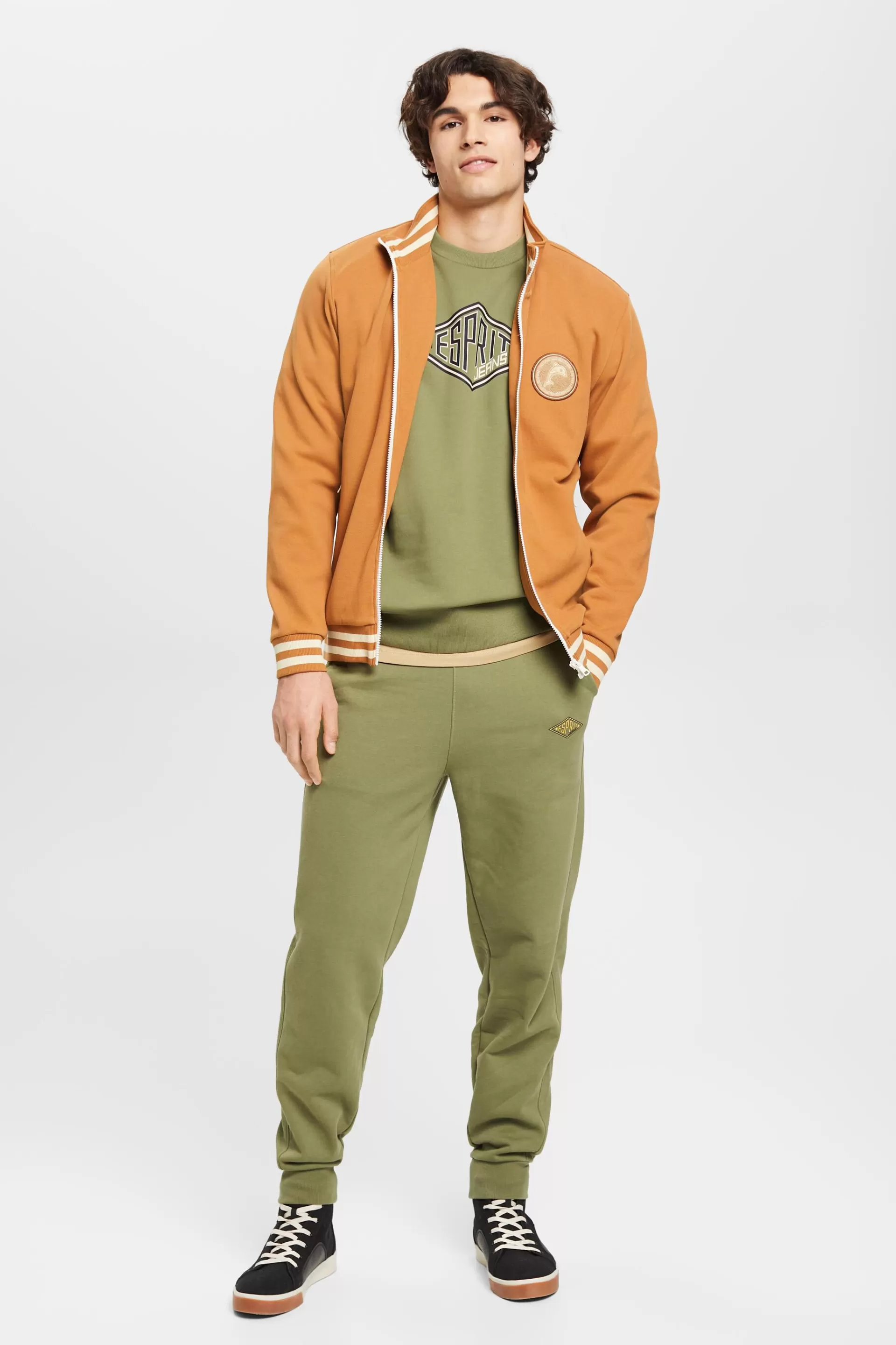 Rundhals-Sweatshirt mit Logoprint-ESPRIT Cheap