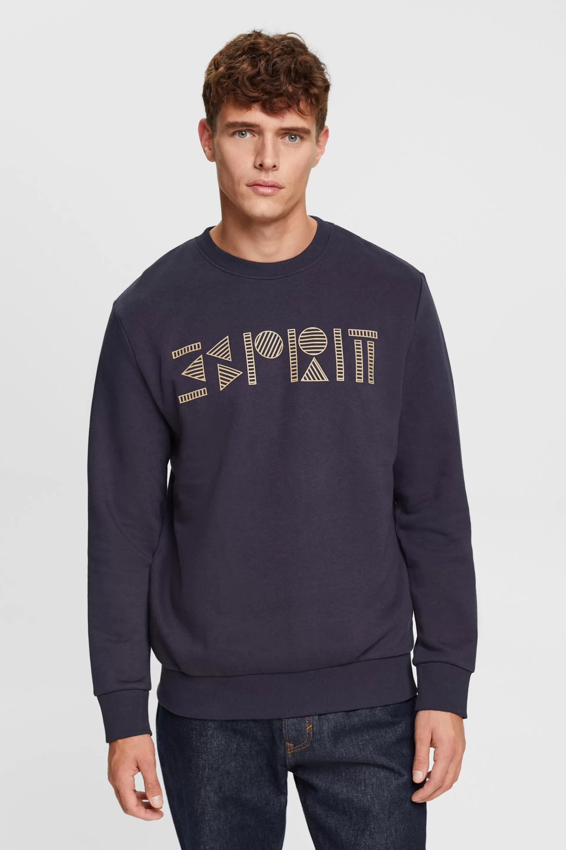 Rundhals-Sweatshirt mit Logoprint-ESPRIT Cheap