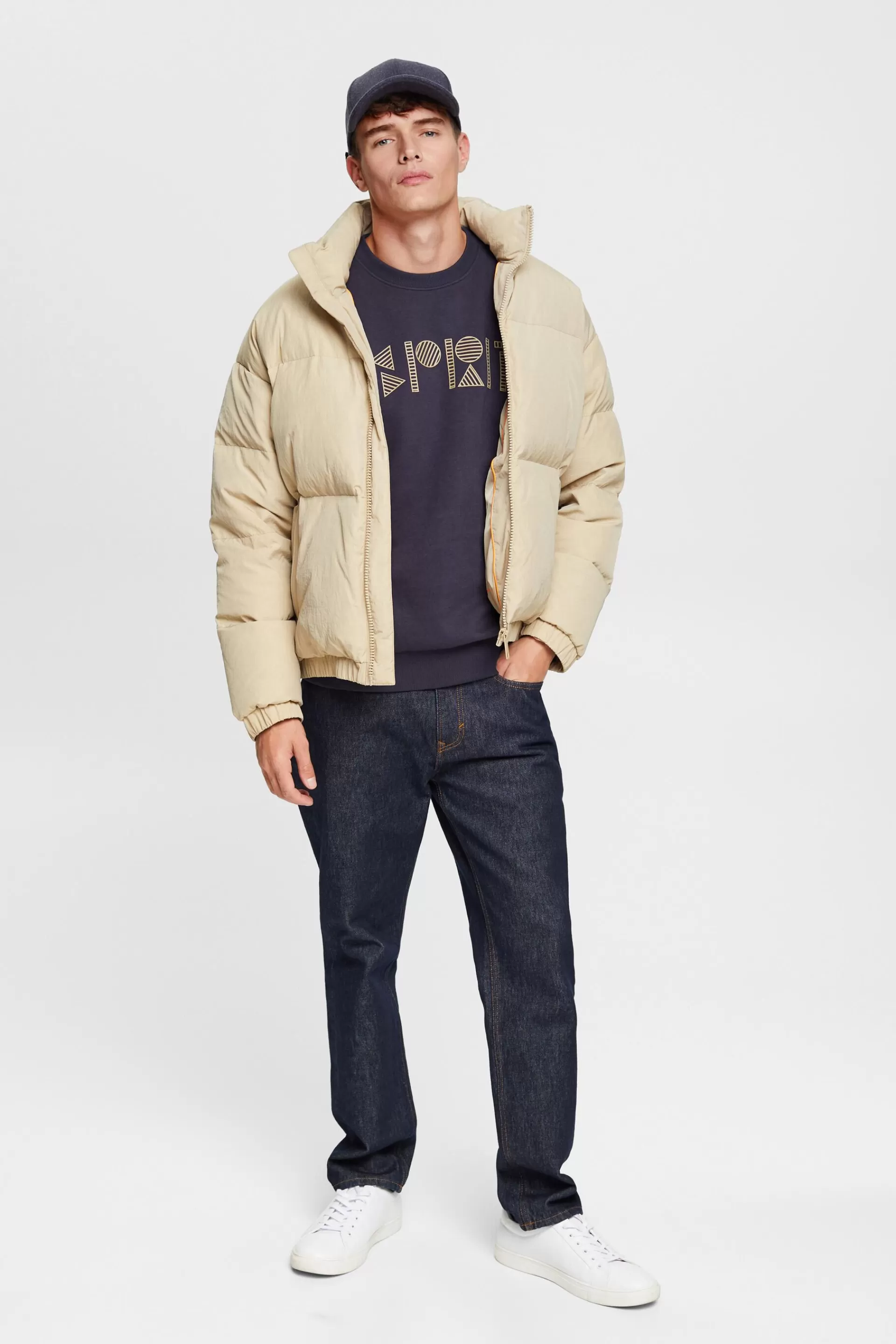 Rundhals-Sweatshirt mit Logoprint-ESPRIT Cheap