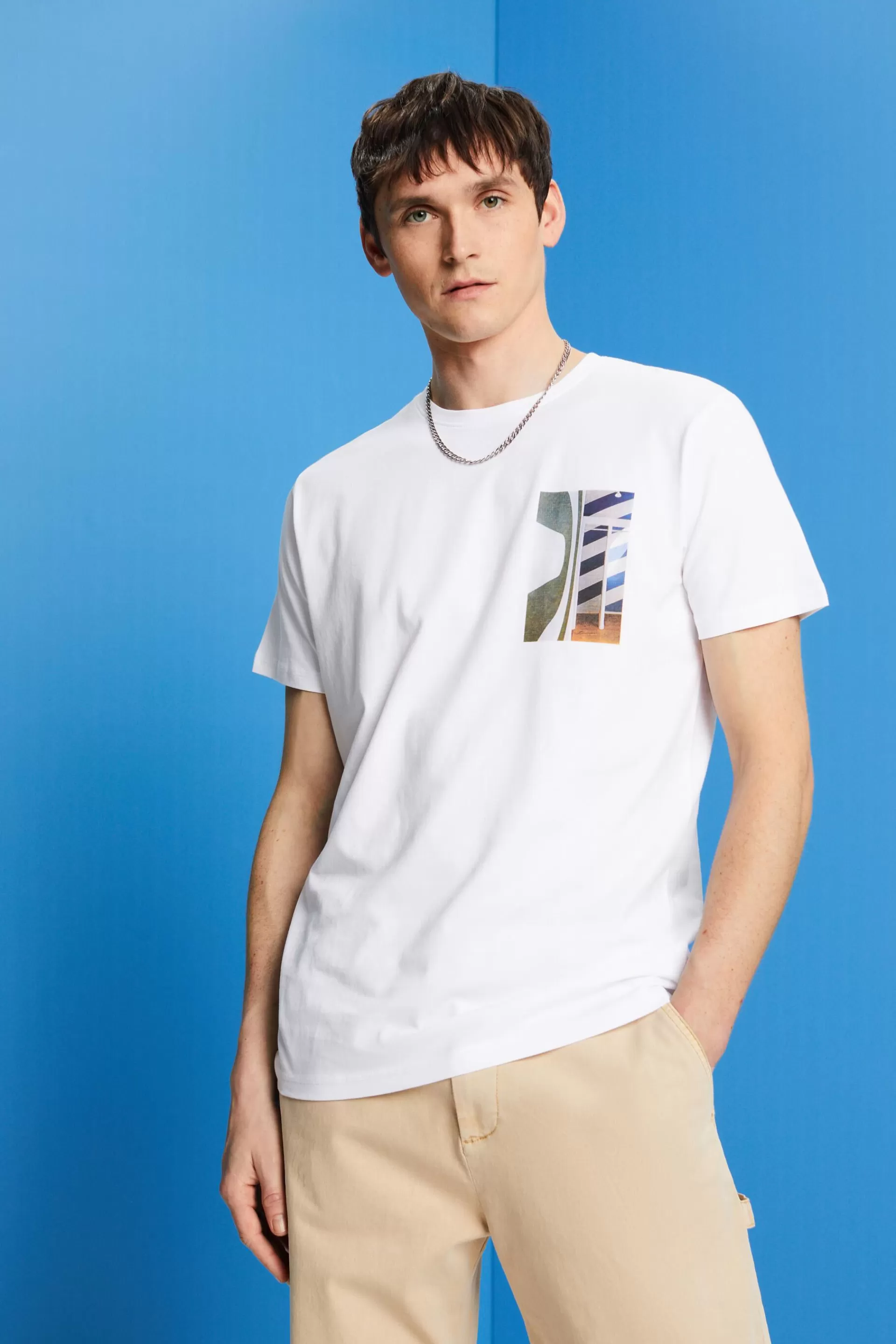 Rundhals-T-Shirt, 100 % Baumwolle-ESPRIT New