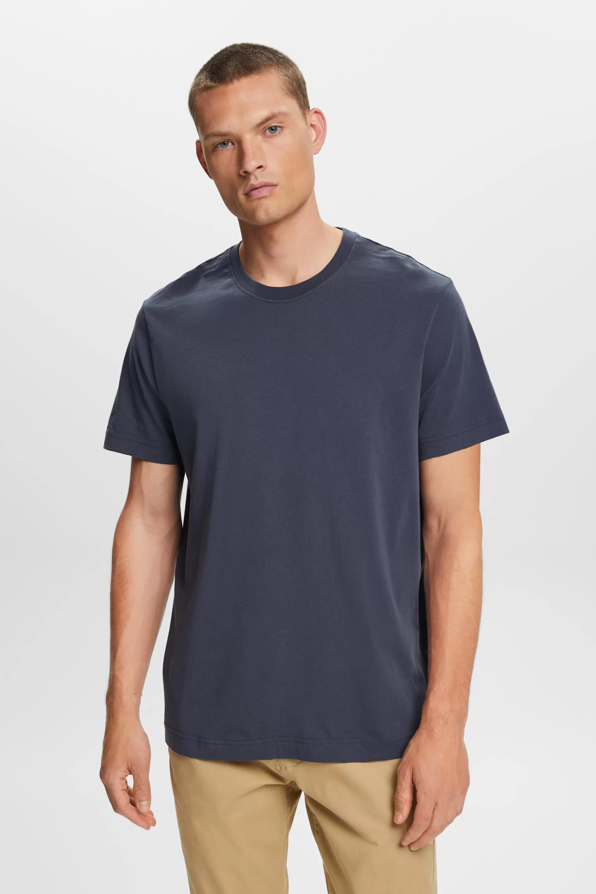Rundhals-T-Shirt aus Jersey, 100 % Baumwolle-ESPRIT Flash Sale