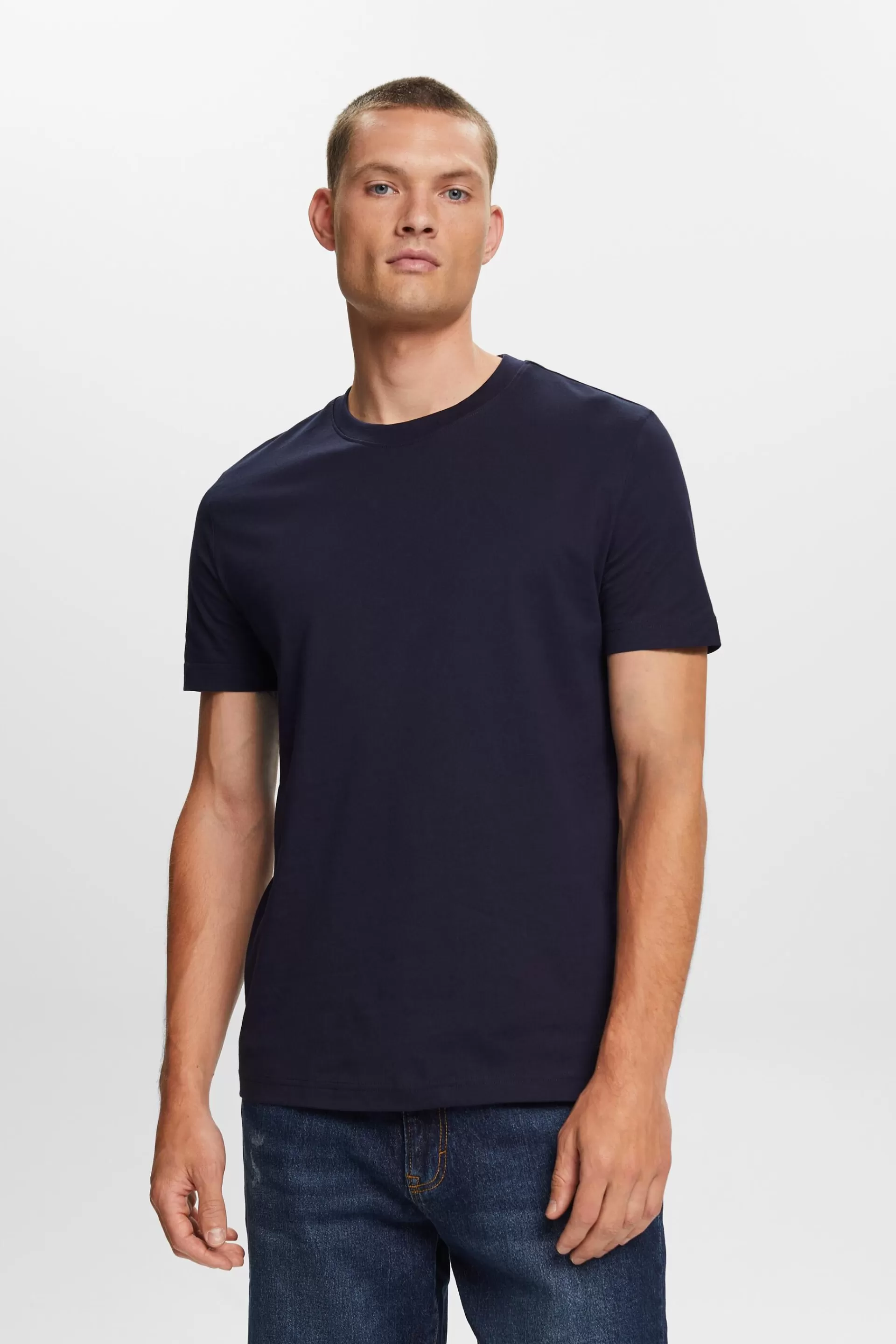 Rundhals-T-Shirt aus Pima-Baumwolljersey-ESPRIT Sale