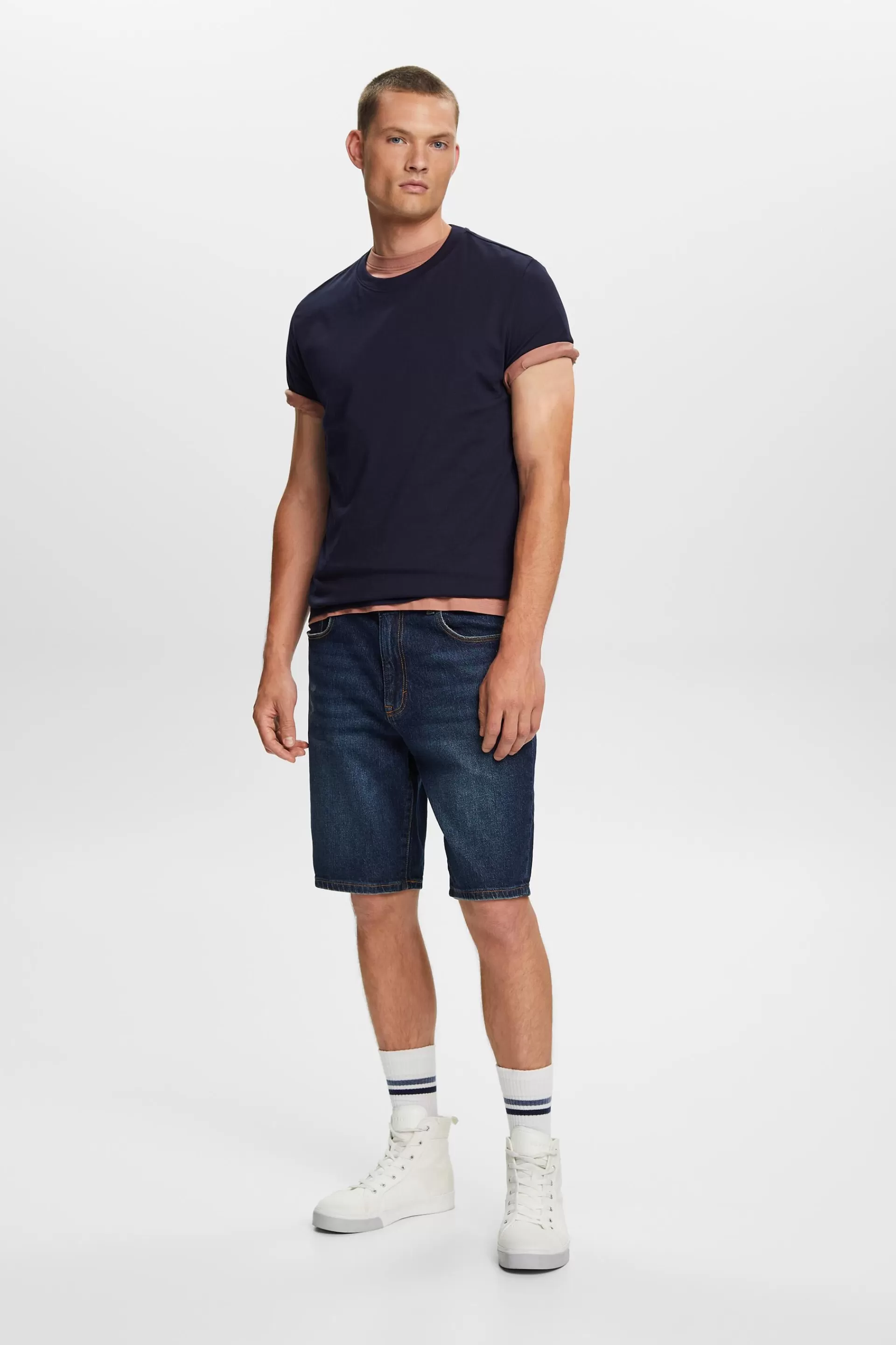 Rundhals-T-Shirt aus Pima-Baumwolljersey-ESPRIT Sale