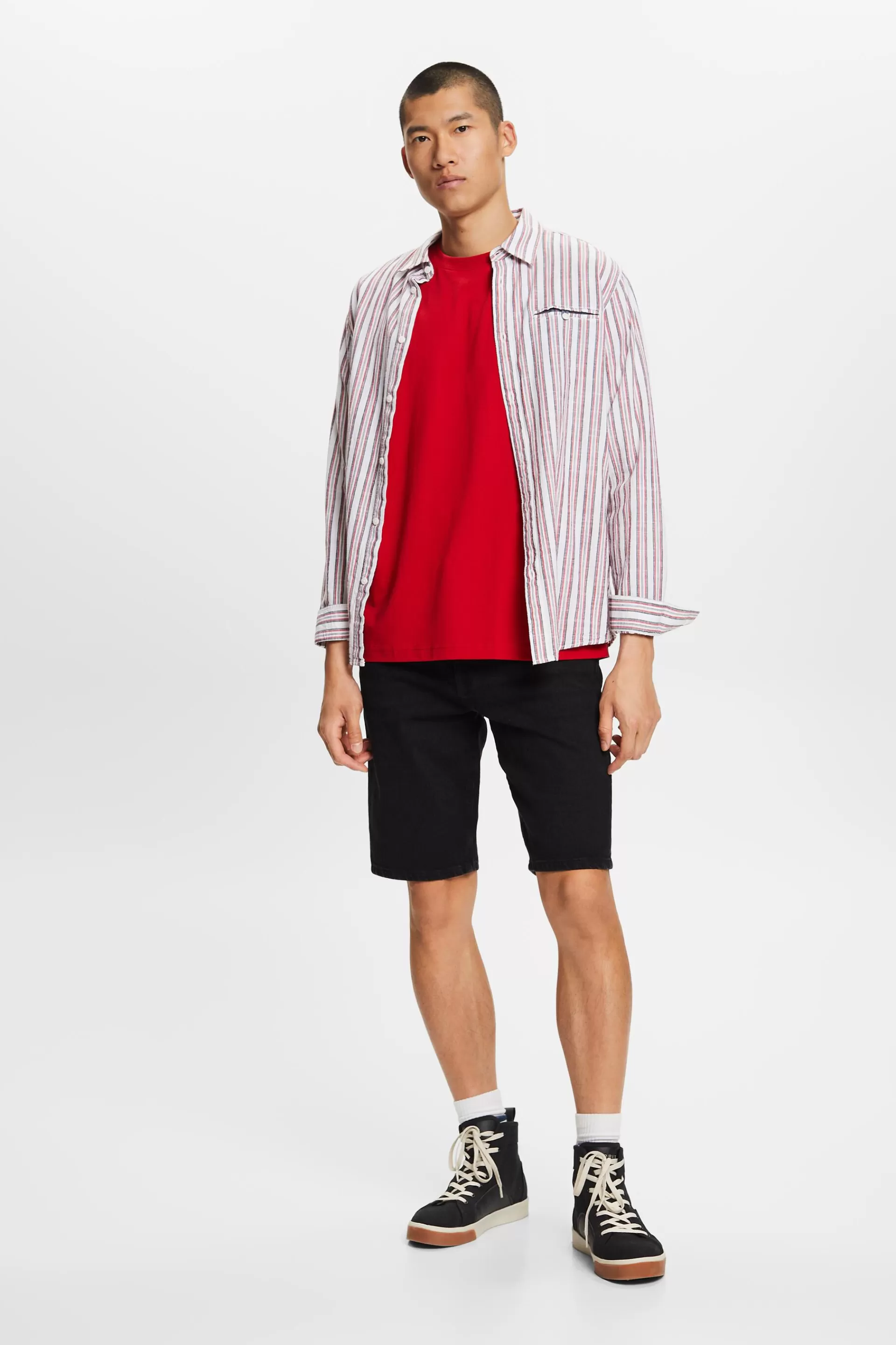 Rundhals-T-Shirt aus Pima-Baumwolljersey-ESPRIT Store