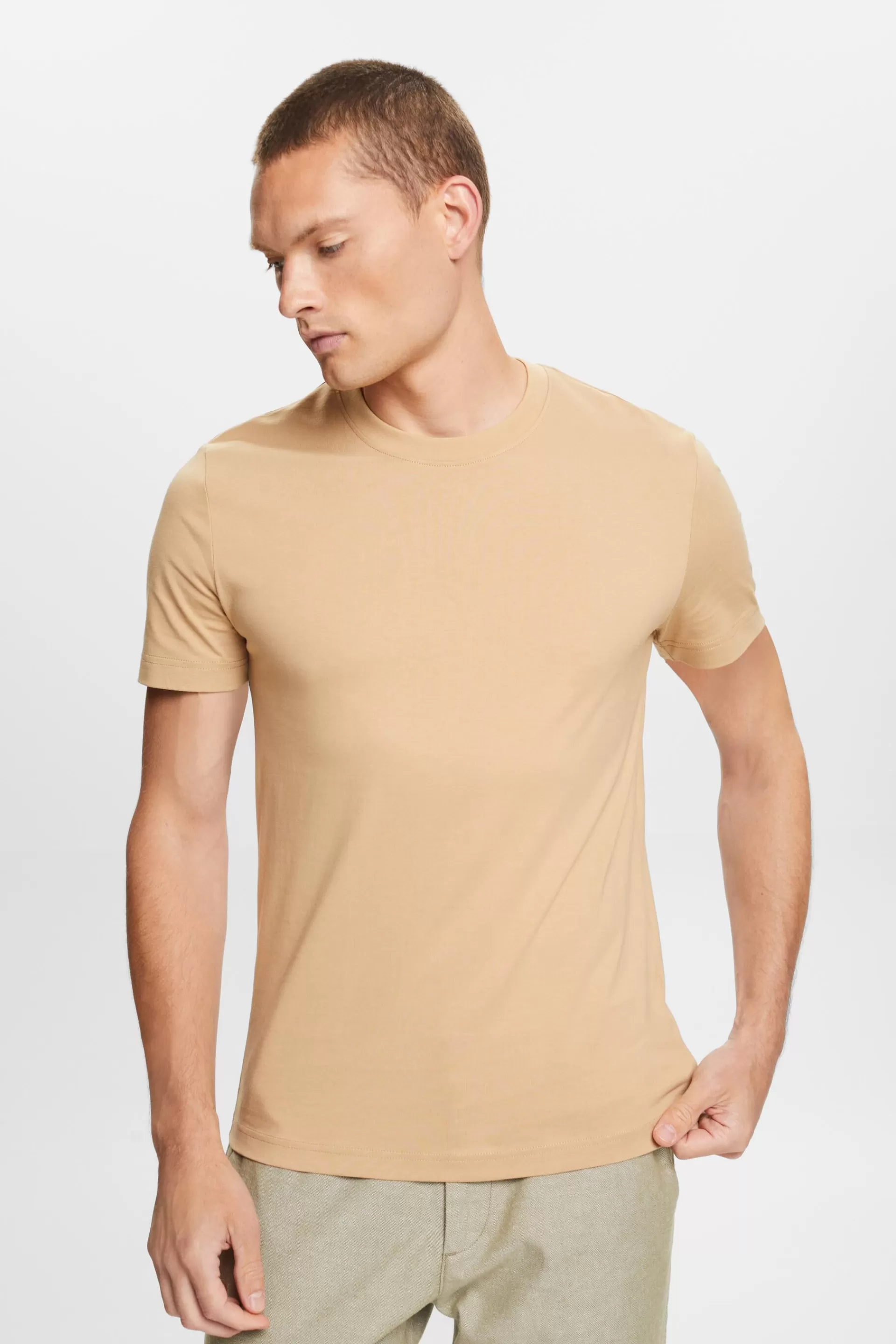 Rundhals-T-Shirt aus Pima-Baumwolljersey-ESPRIT Clearance