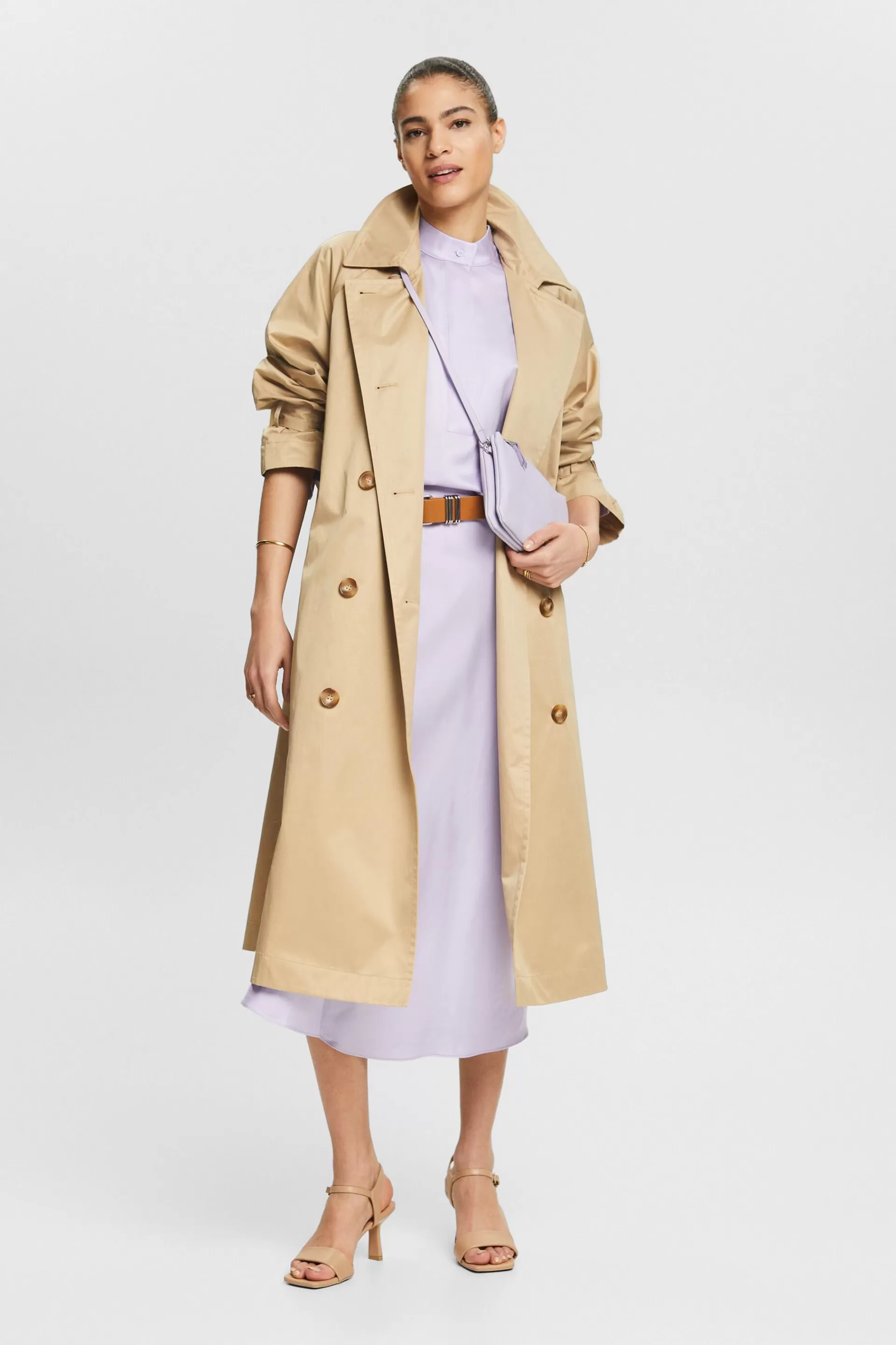 Satinbluse mit Stehkragen-ESPRIT Fashion
