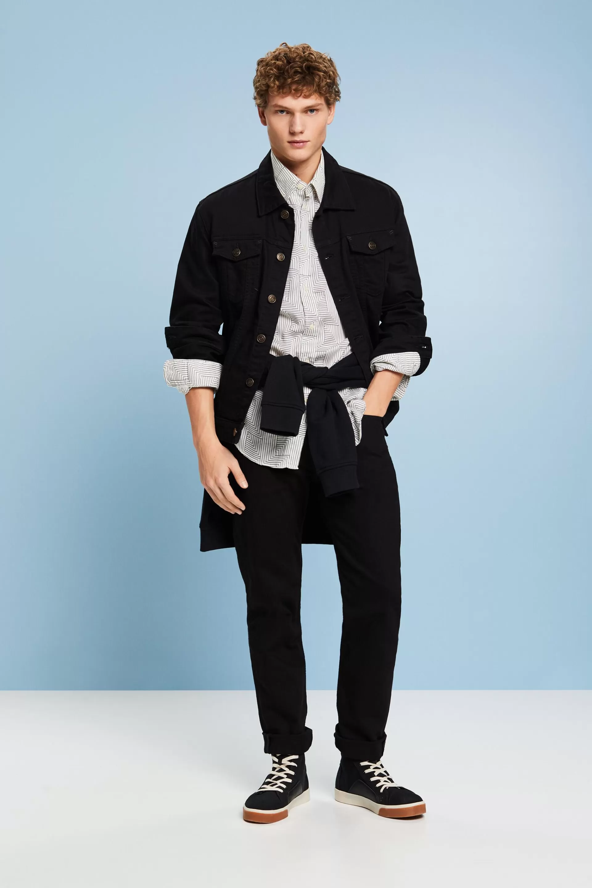 Satinhemd mit Print-ESPRIT Online
