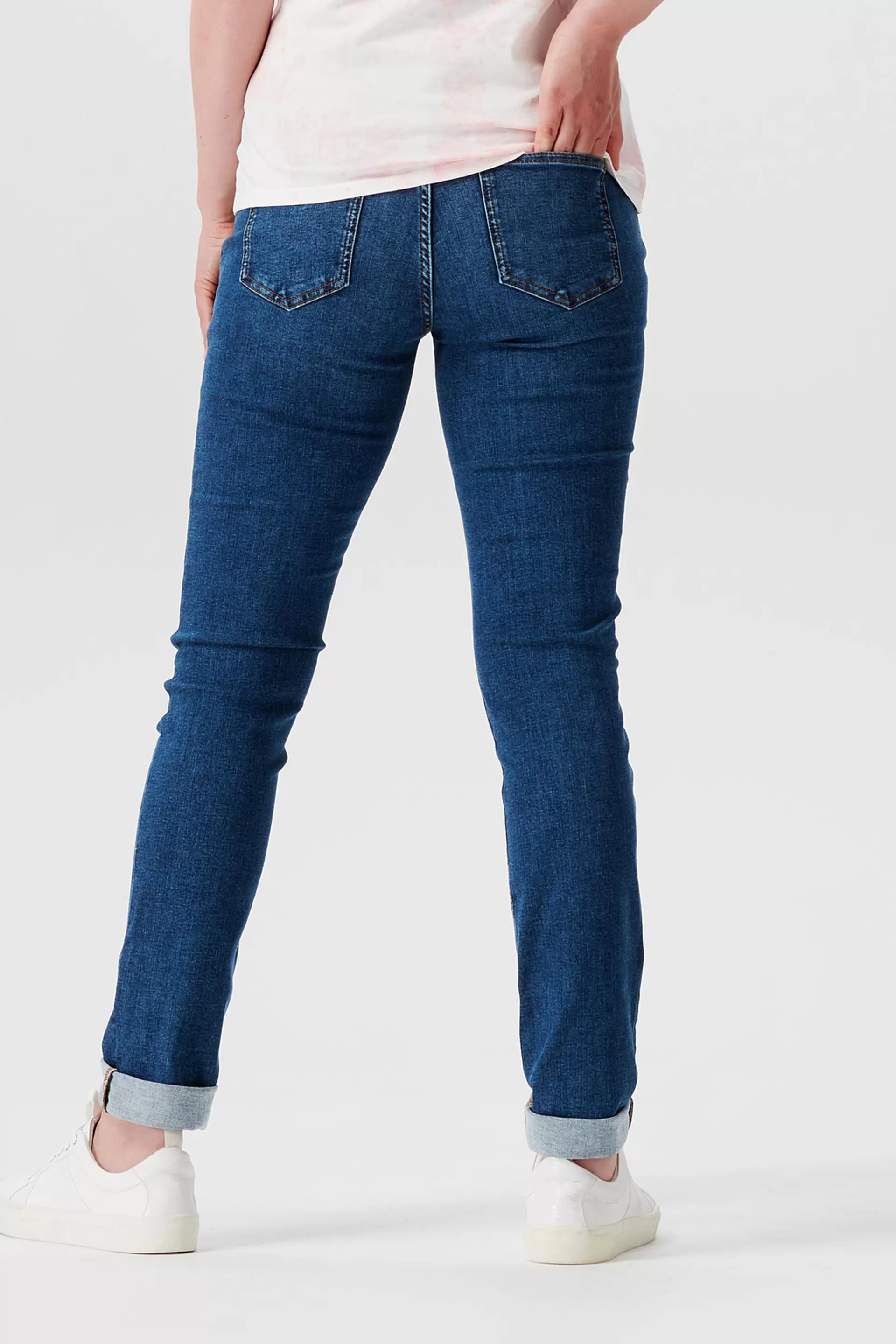 Schmal geschnittene Jeans mit Überbauchbund-ESPRIT New
