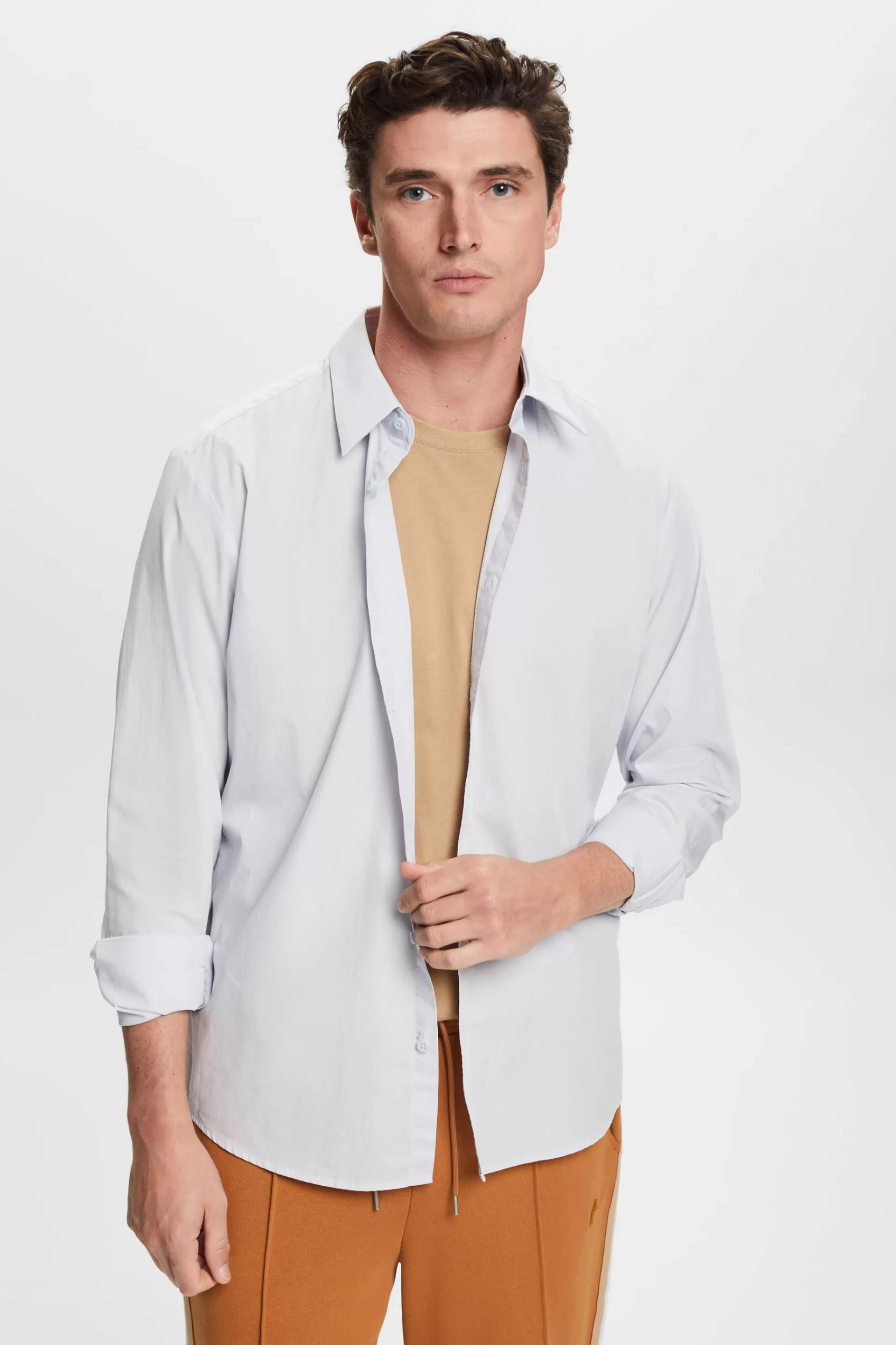 Schmal geschnittenes Baumwollhemd-ESPRIT Shop