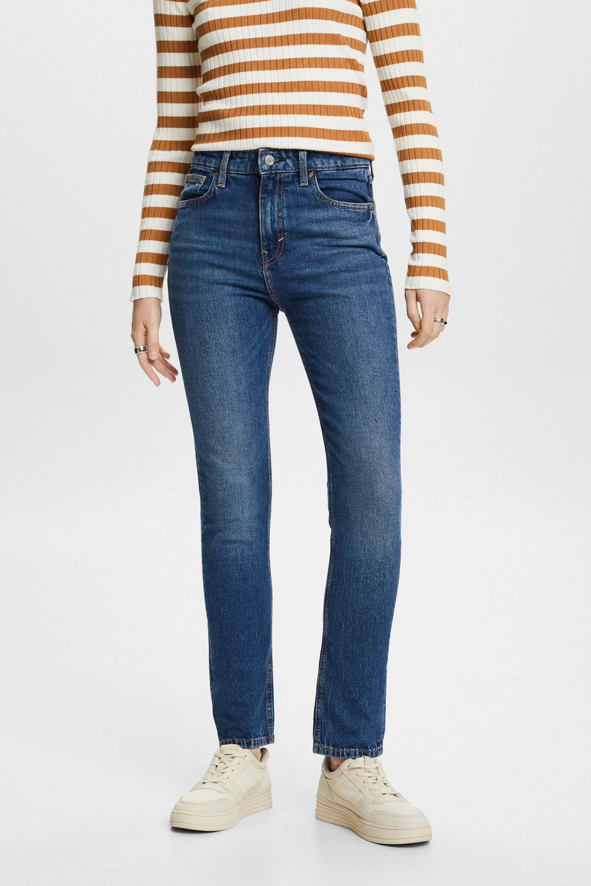 Schmale Jeans mit mittlerer Bundhöhe-ESPRIT Discount