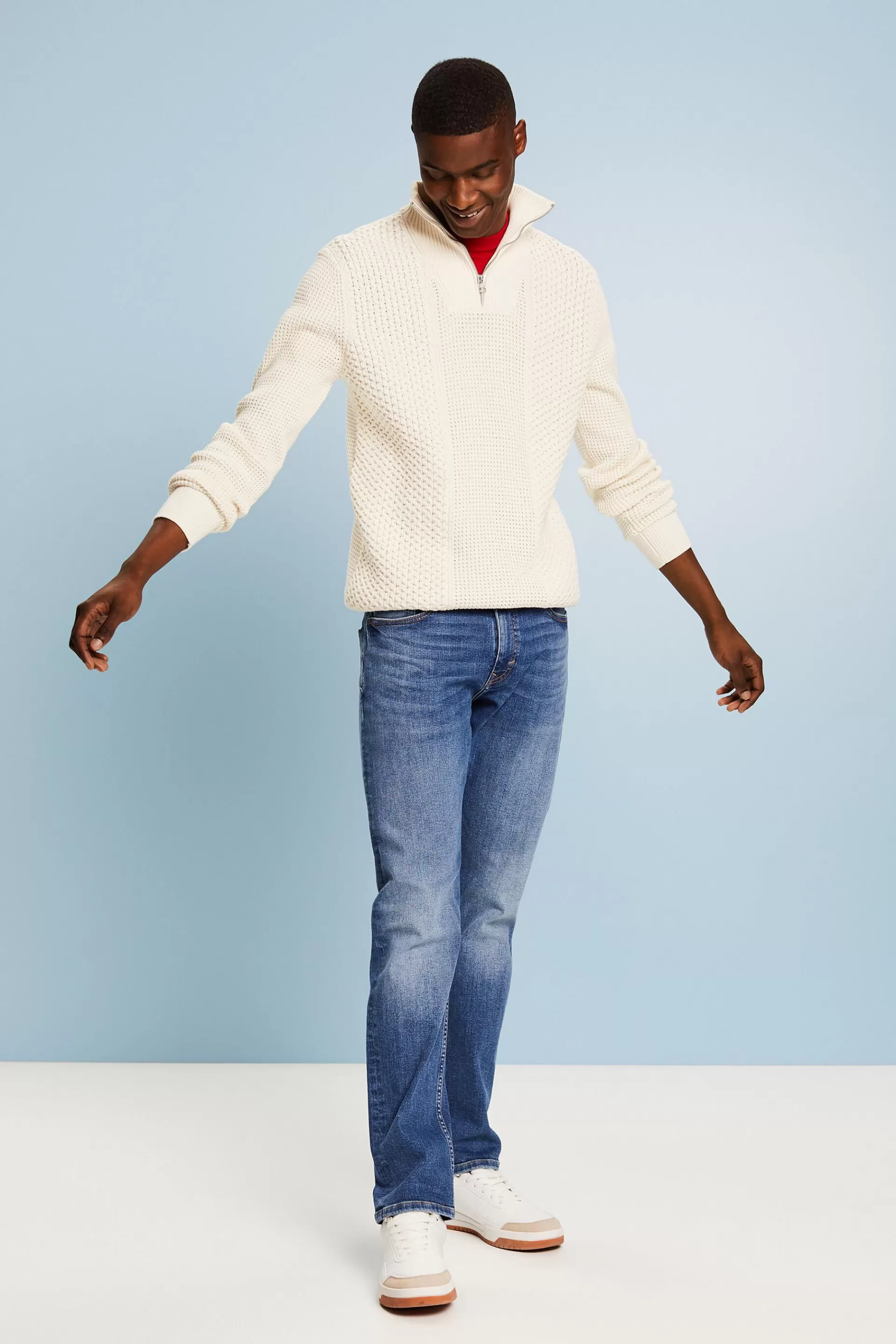 Schmale Jeans mit mittlerer Bundhöhe-ESPRIT Best