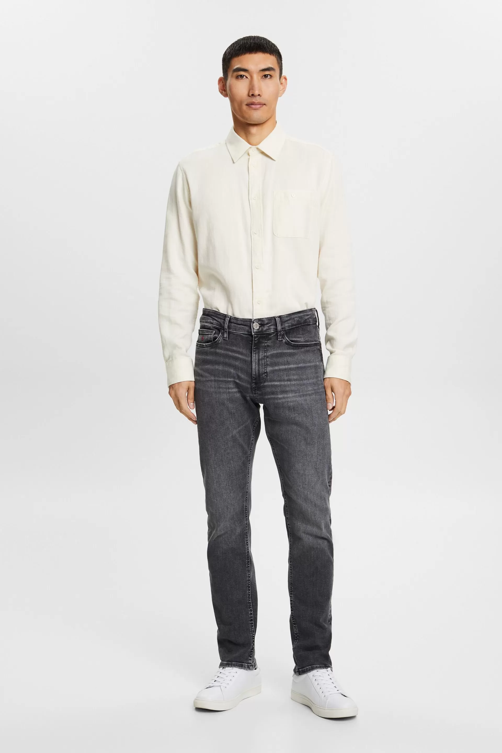Schmale Jeans mit mittlerer Bundhöhe-ESPRIT Cheap