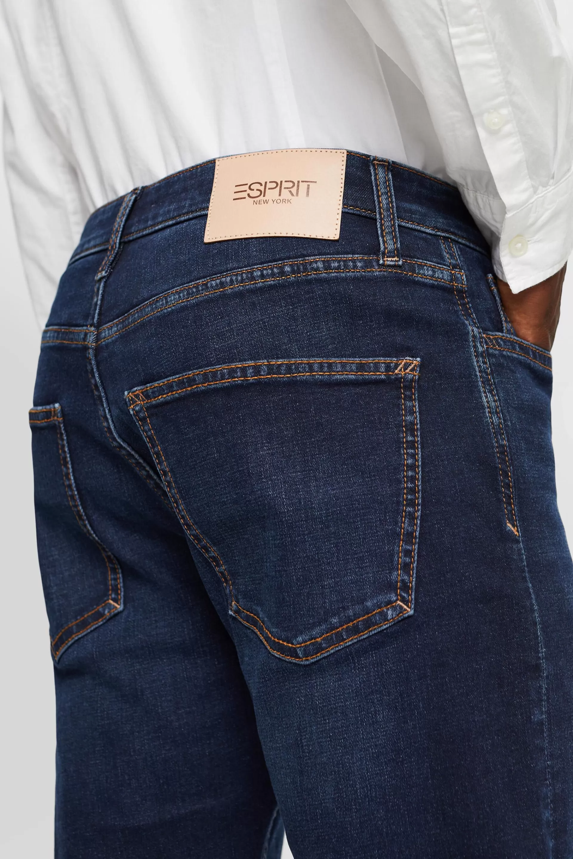 Schmale Jeans mit mittlerer Bundhöhe-ESPRIT Best Sale