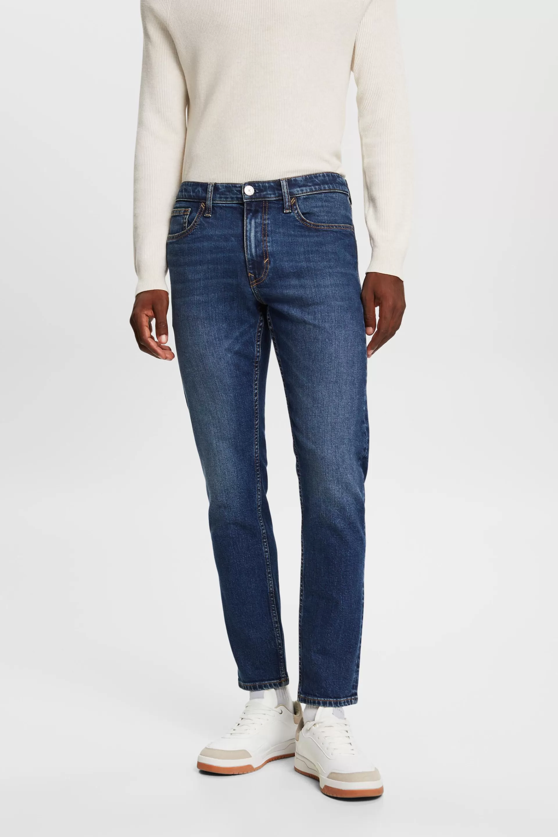 Schmale Jeans mit mittlerer Bundhöhe-ESPRIT Clearance