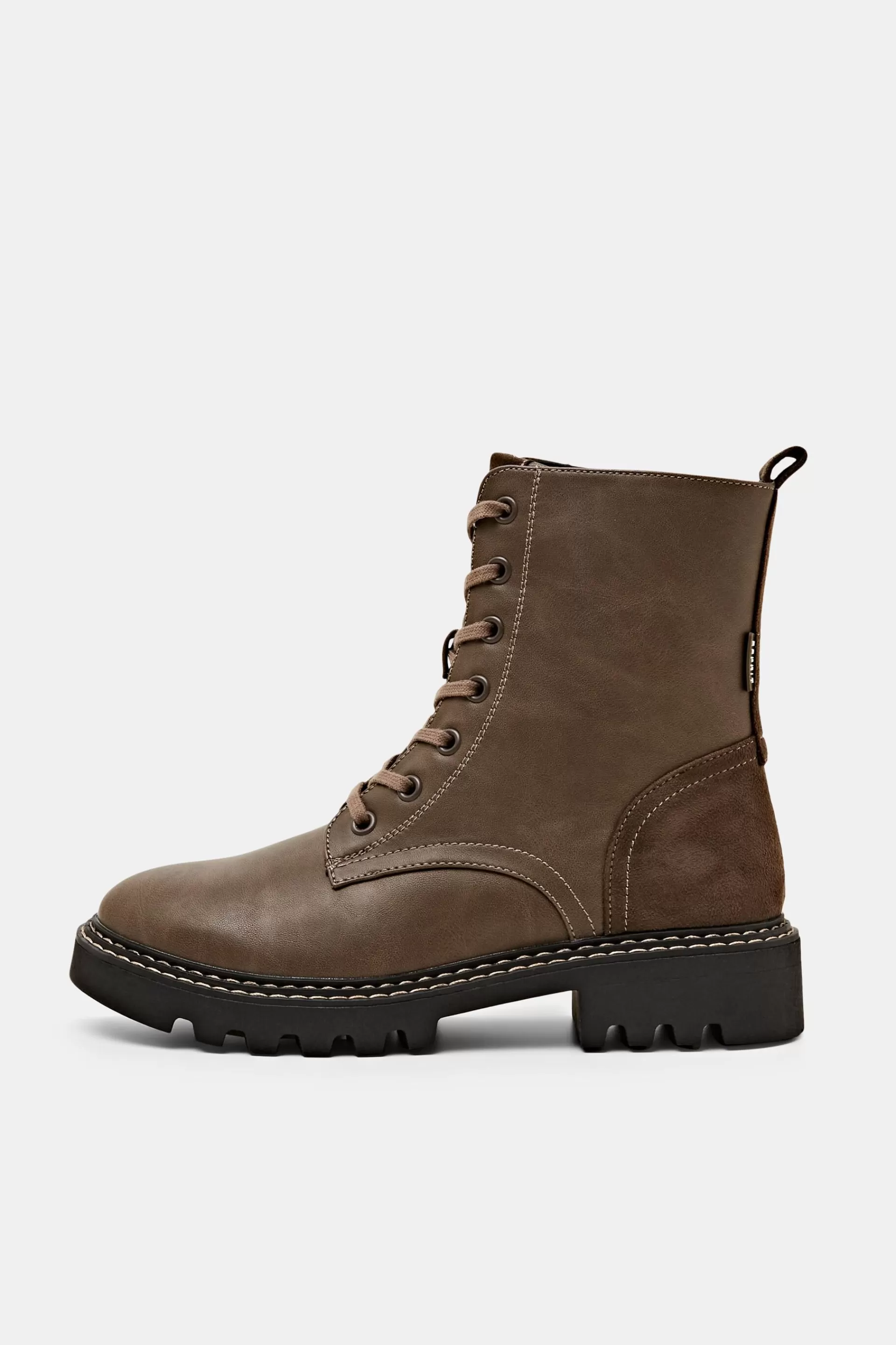 Schnürboots aus veganem Leder-ESPRIT Outlet