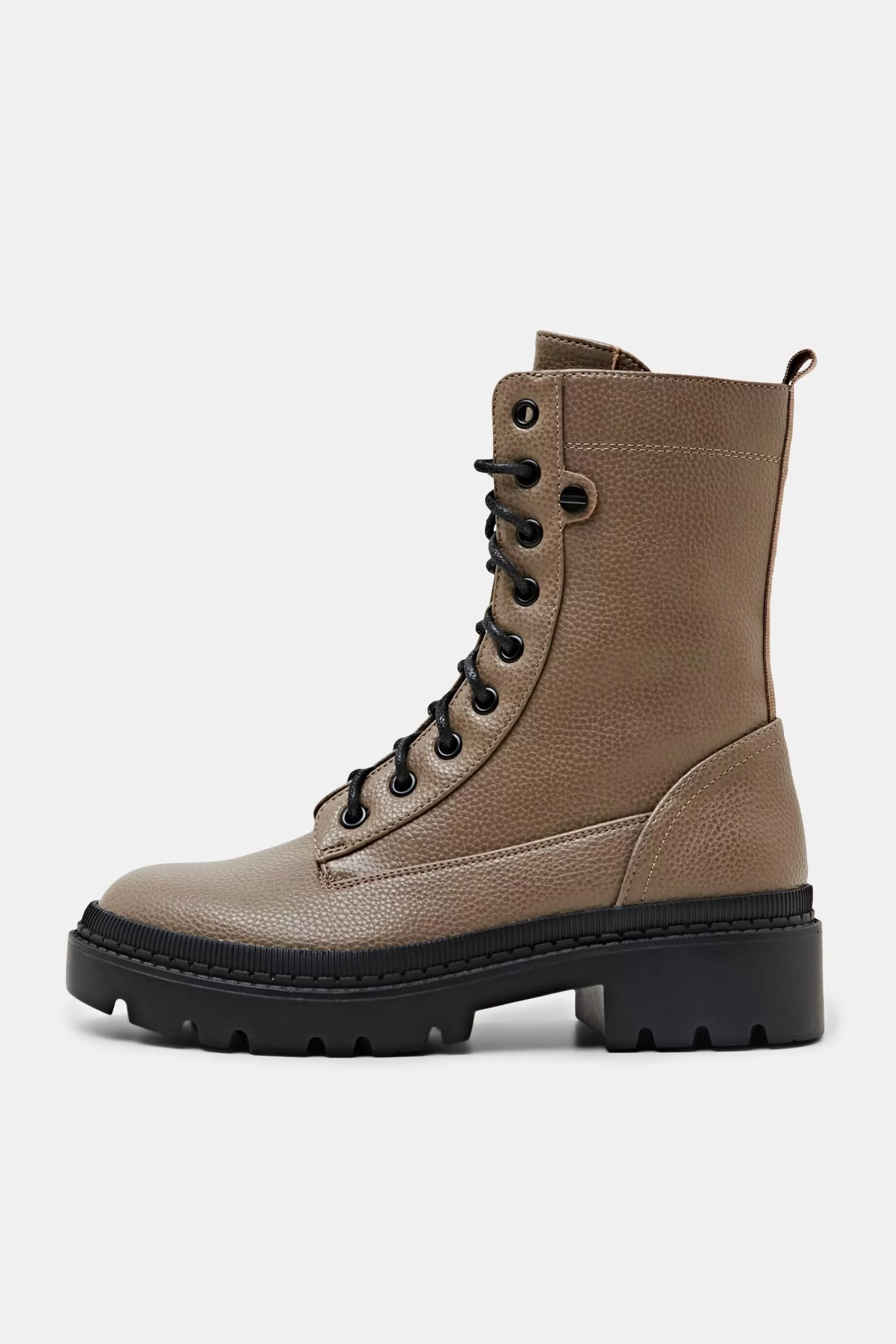 Schnürboots aus veganem Leder-ESPRIT Store