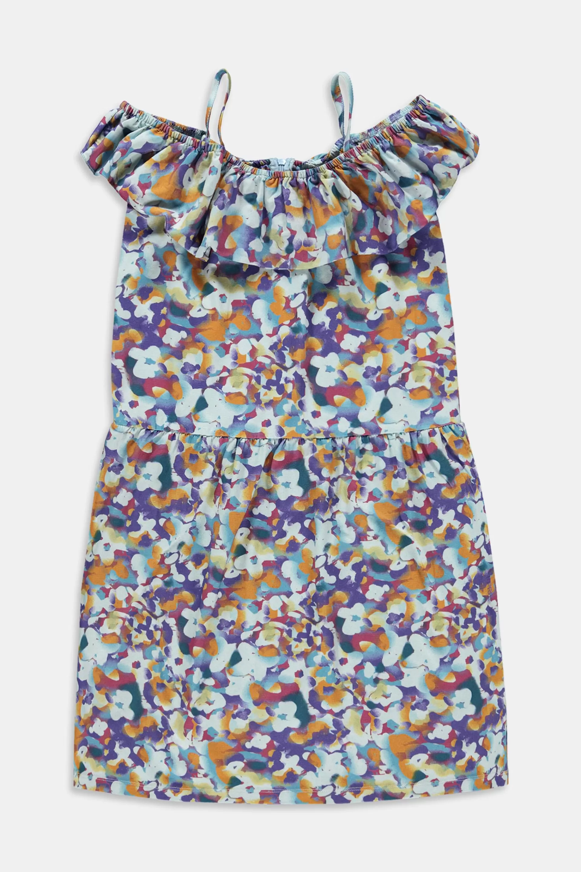 Schulterfreies Trägerkleid mit Print-ESPRIT Sale