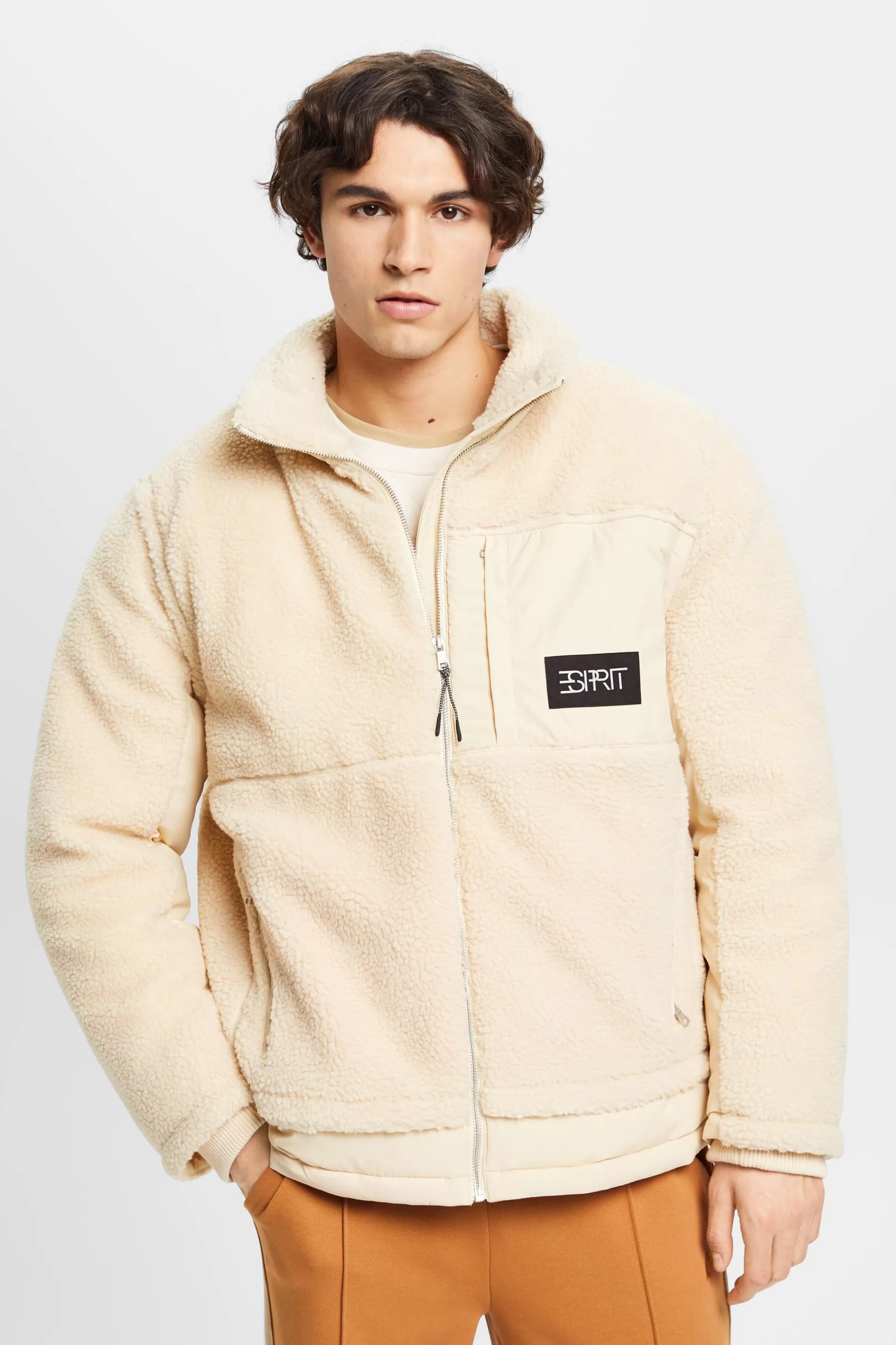 Sherpa-Jacke in abgenähtem Design-ESPRIT Hot