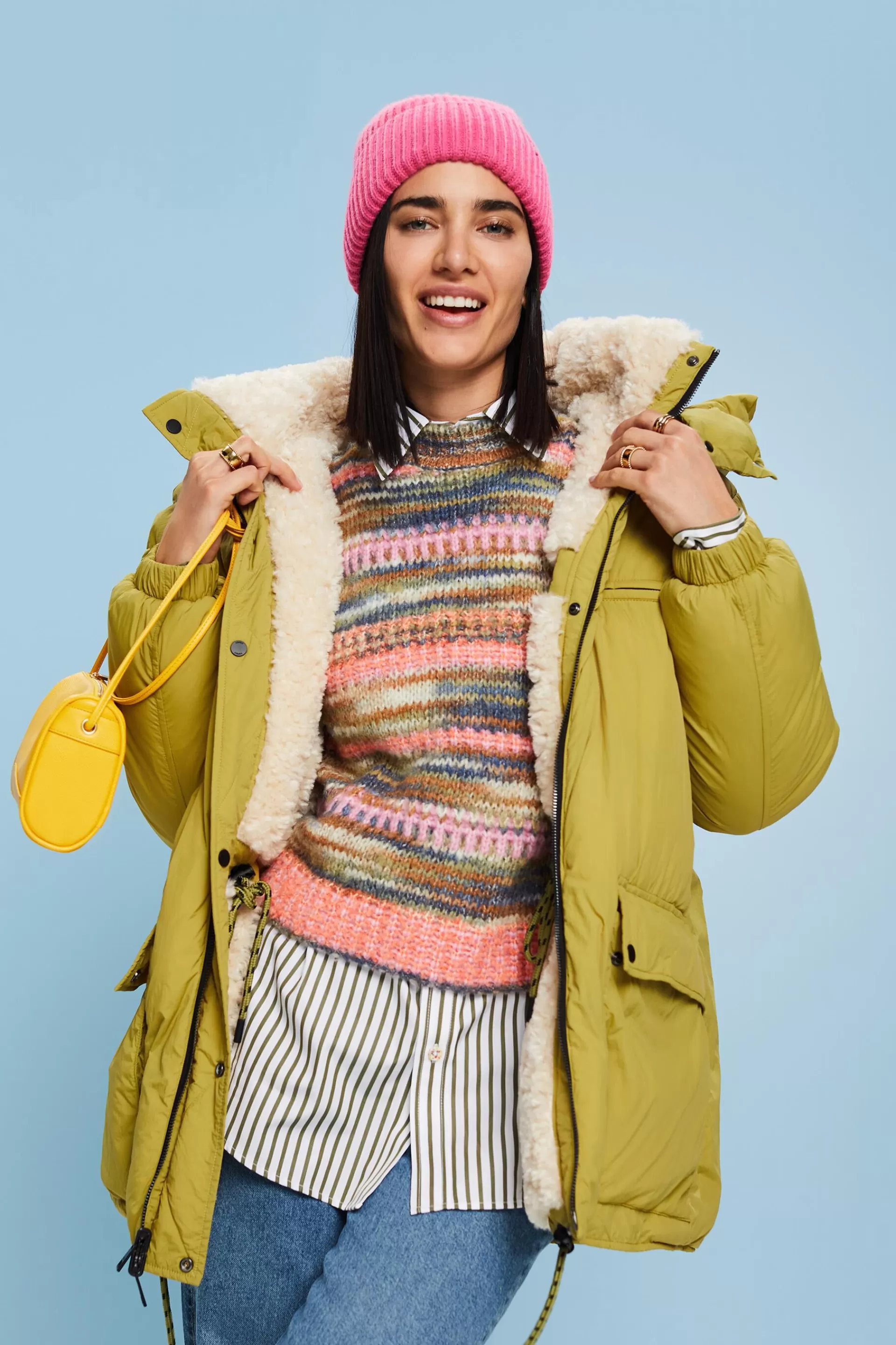 Sherpa-Mantel mit Wendefunktion-ESPRIT Fashion