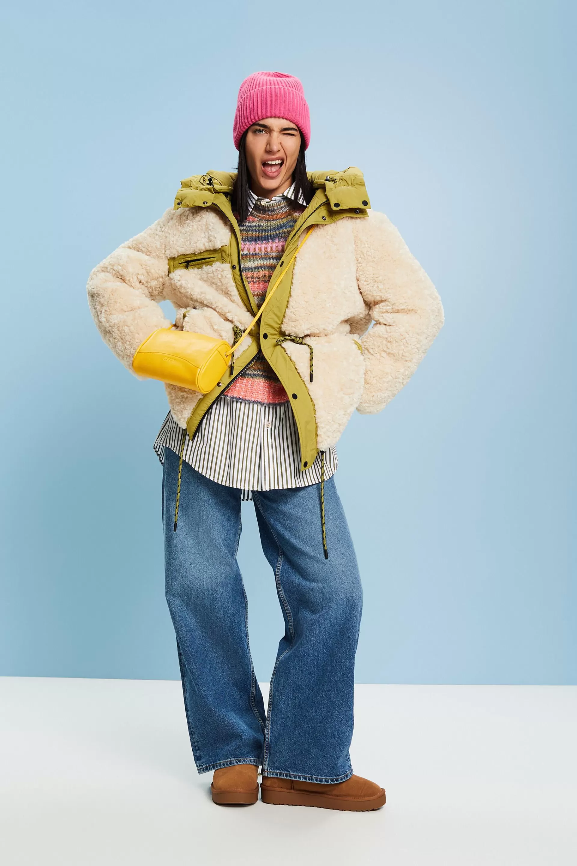 Sherpa-Mantel mit Wendefunktion-ESPRIT Fashion