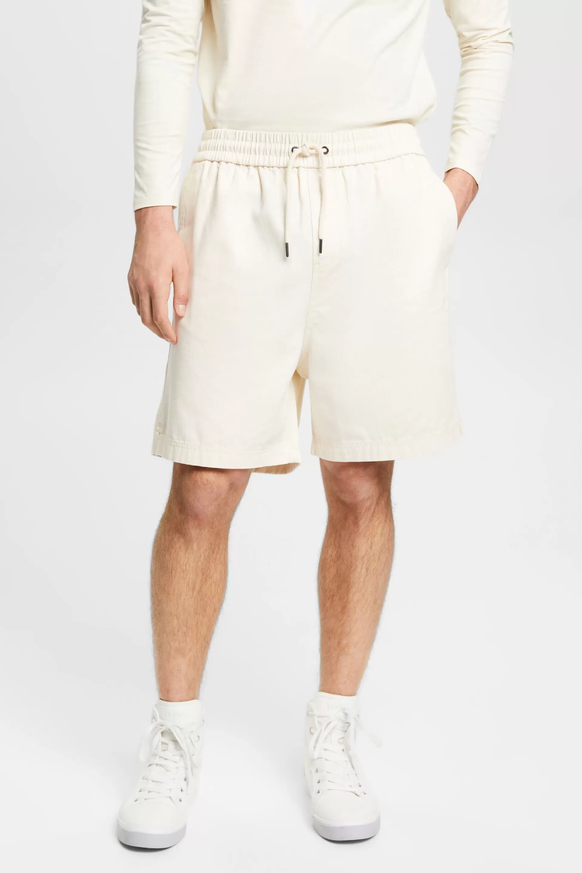 Shorts aus reiner Baumwolle mit Print hinten-ESPRIT Hot