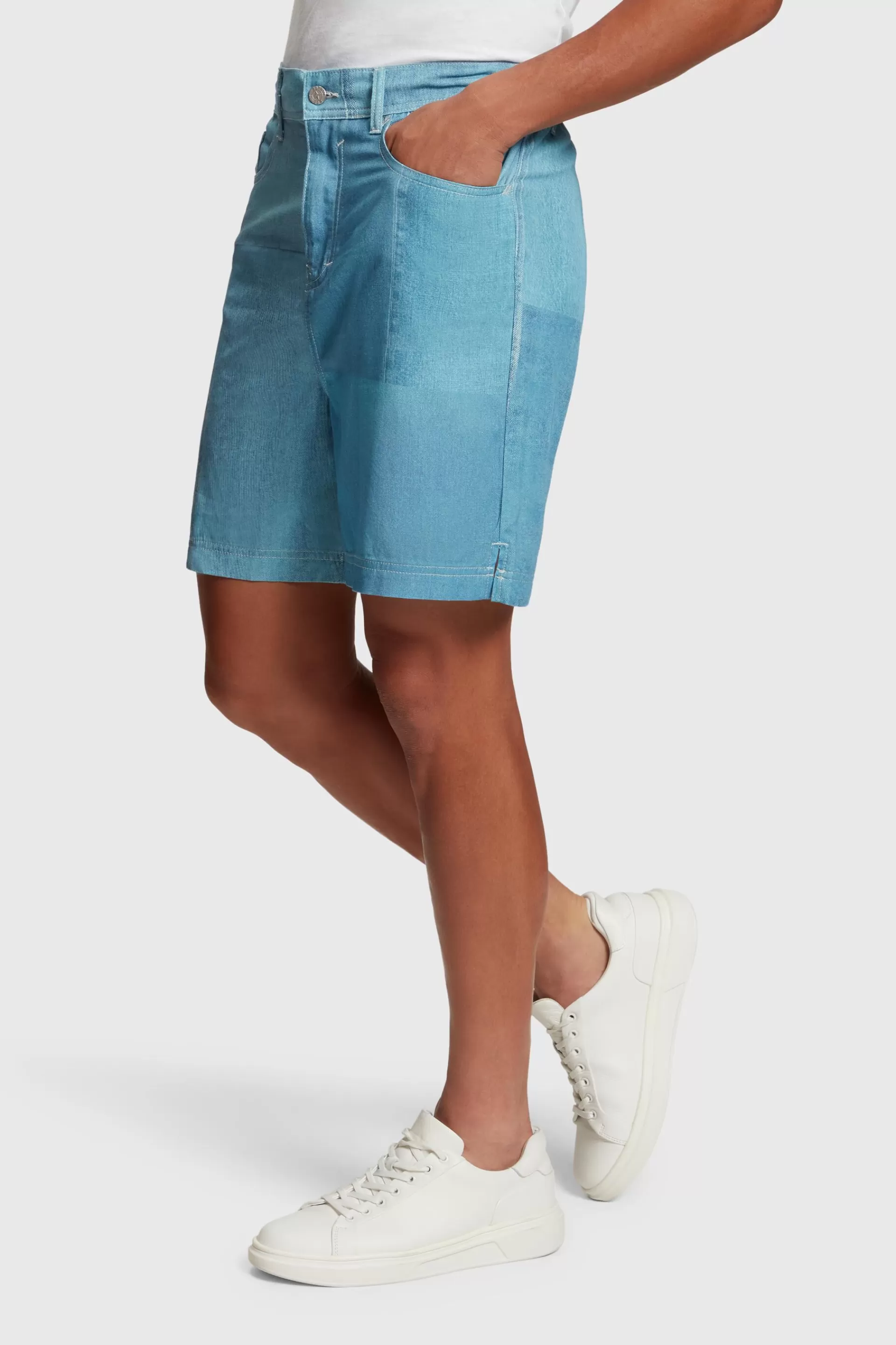 Shorts mit Allover Denim-Print-ESPRIT Clearance