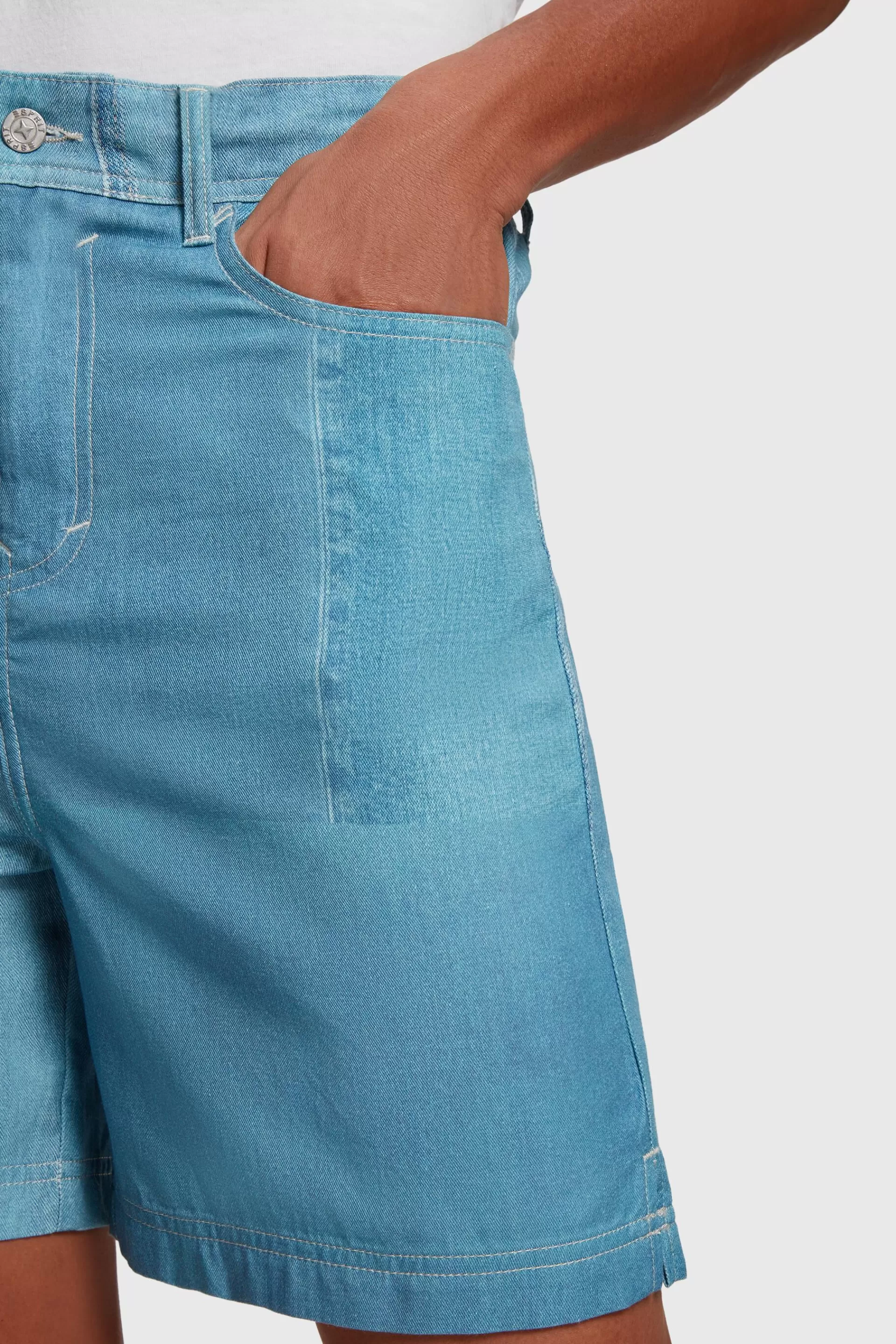 Shorts mit Allover Denim-Print-ESPRIT Clearance