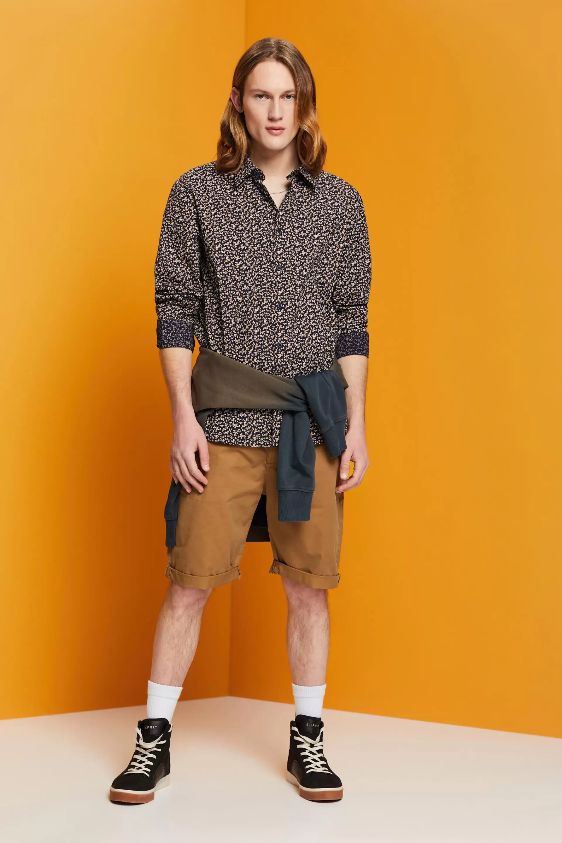Slim-Fit-Hemd aus Baumwolle mit Muster-ESPRIT Cheap