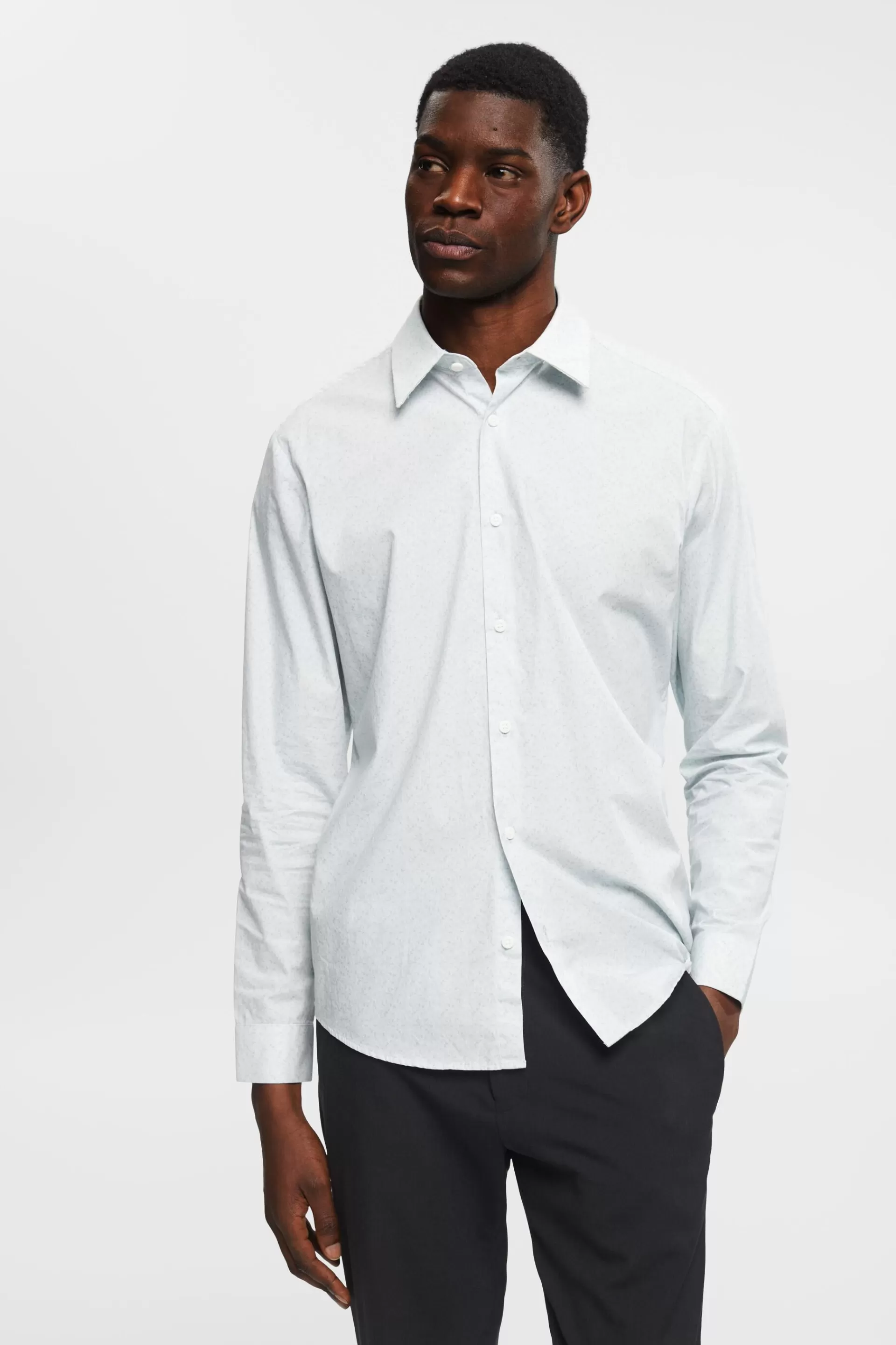 Slim-Fit-Hemd aus Baumwolle mit Muster-ESPRIT Cheap