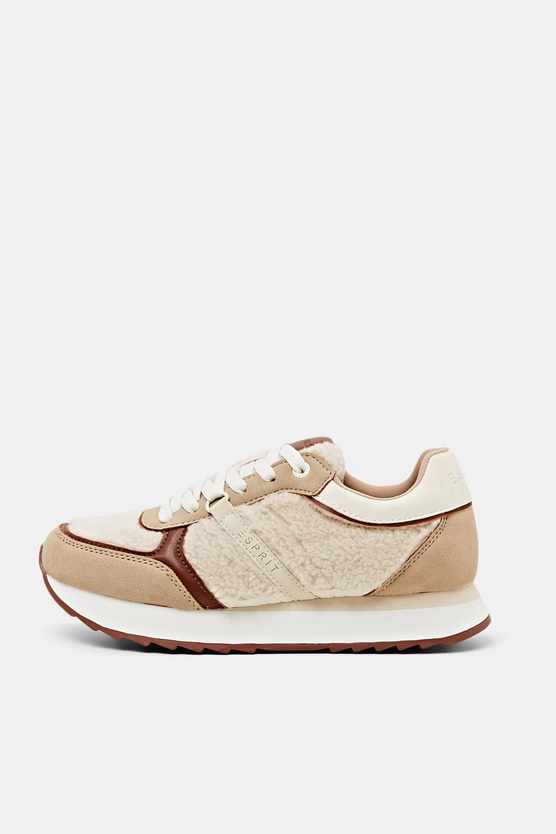 Sneakers in Lederoptik mit Teddyfell-ESPRIT Fashion