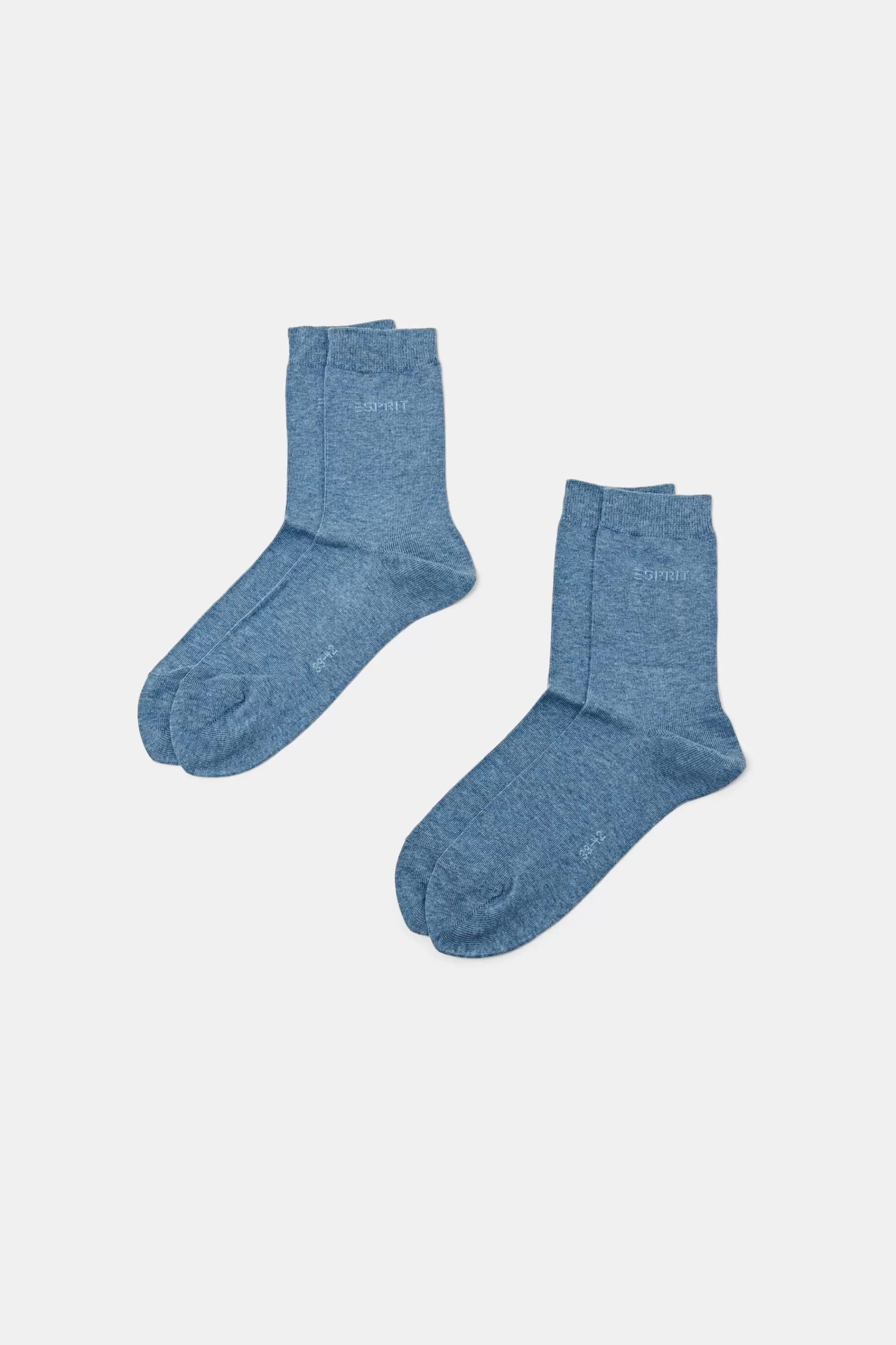 Socken im Doppelpack mit eingestricktem Logo, Bio-Baumwolle-ESPRIT Fashion