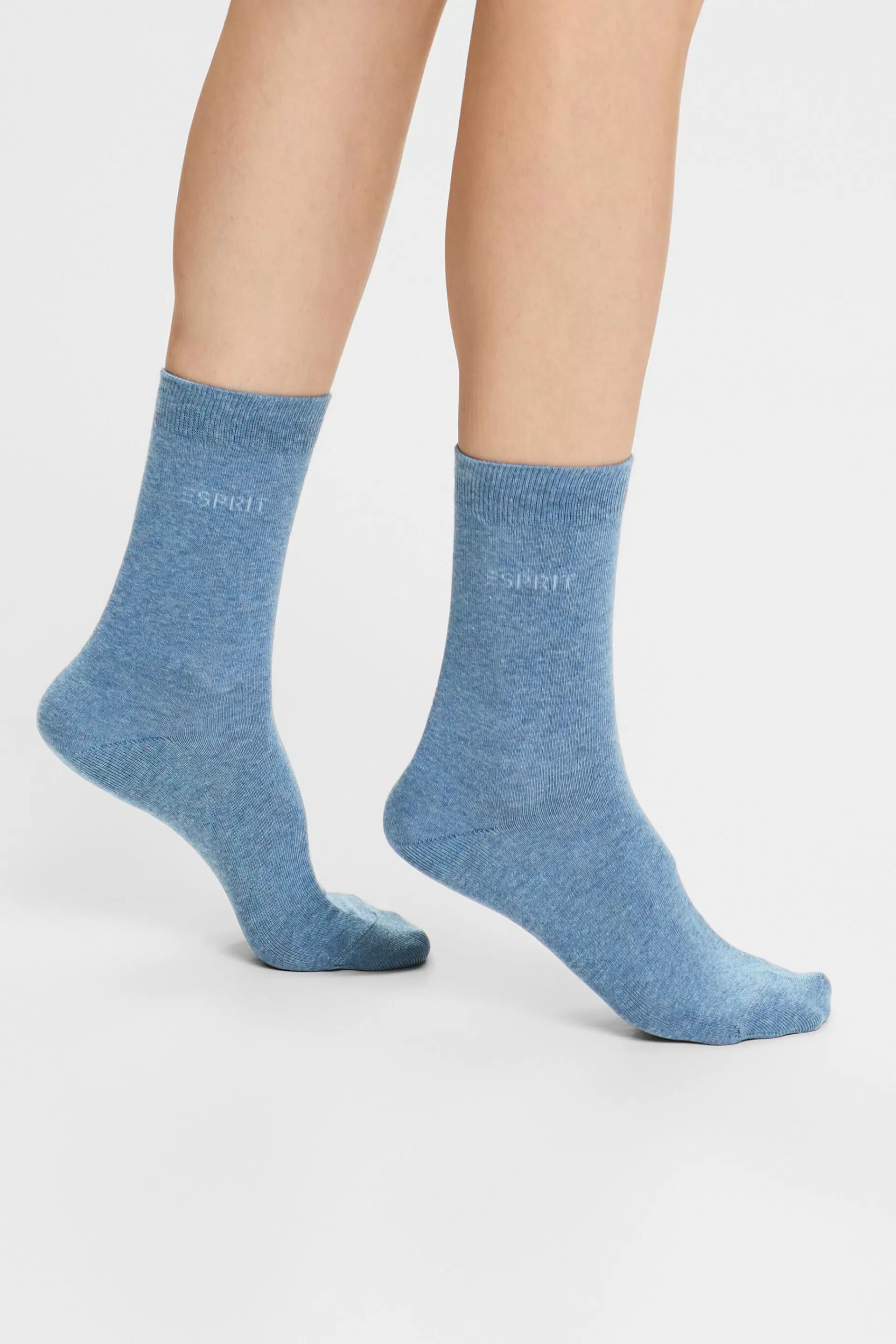 Socken im Doppelpack mit eingestricktem Logo, Bio-Baumwolle-ESPRIT Fashion