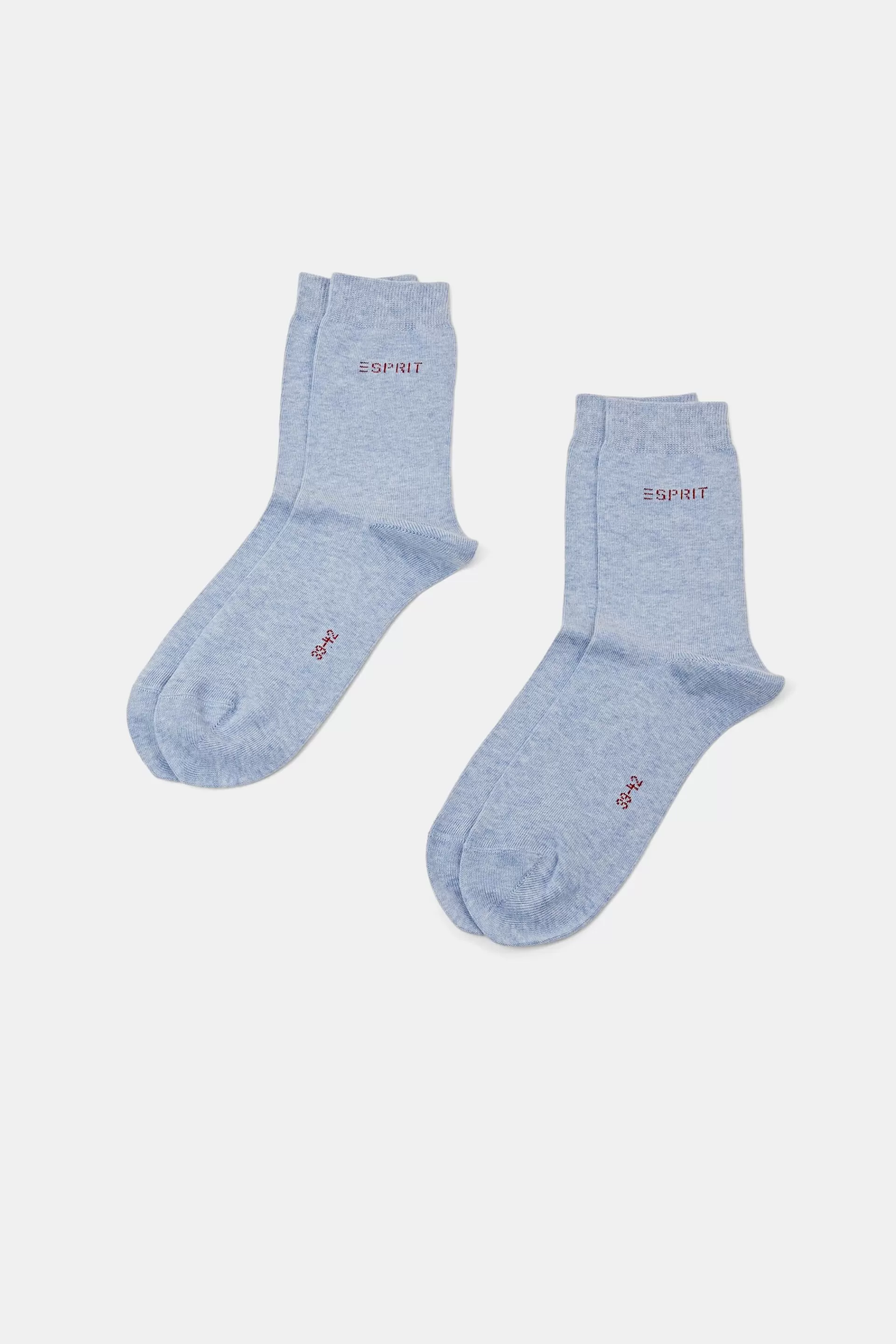 Socken im Doppelpack mit eingestricktem Logo, Bio-Baumwolle-ESPRIT Hot