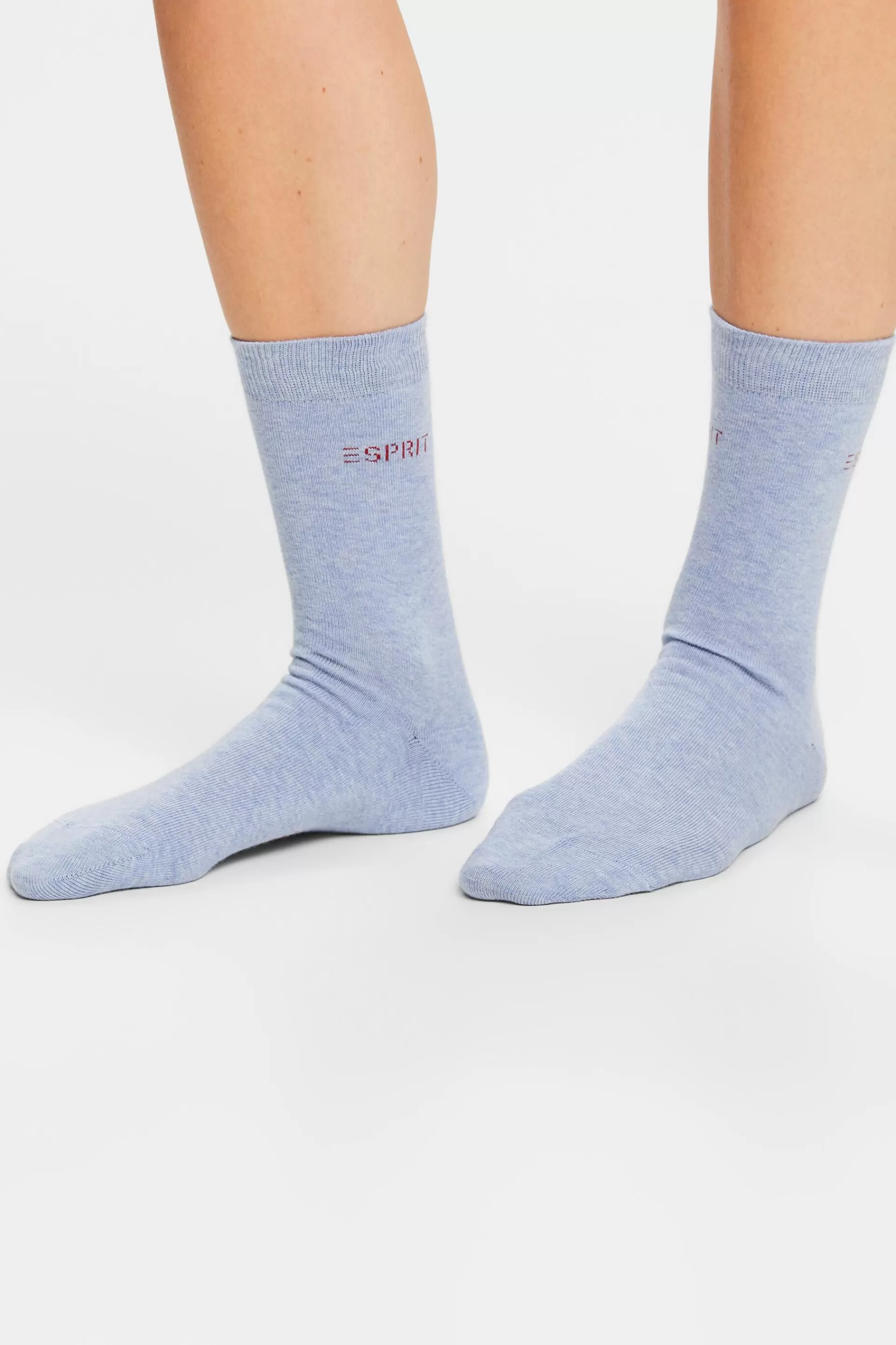 Socken im Doppelpack mit eingestricktem Logo, Bio-Baumwolle-ESPRIT Hot