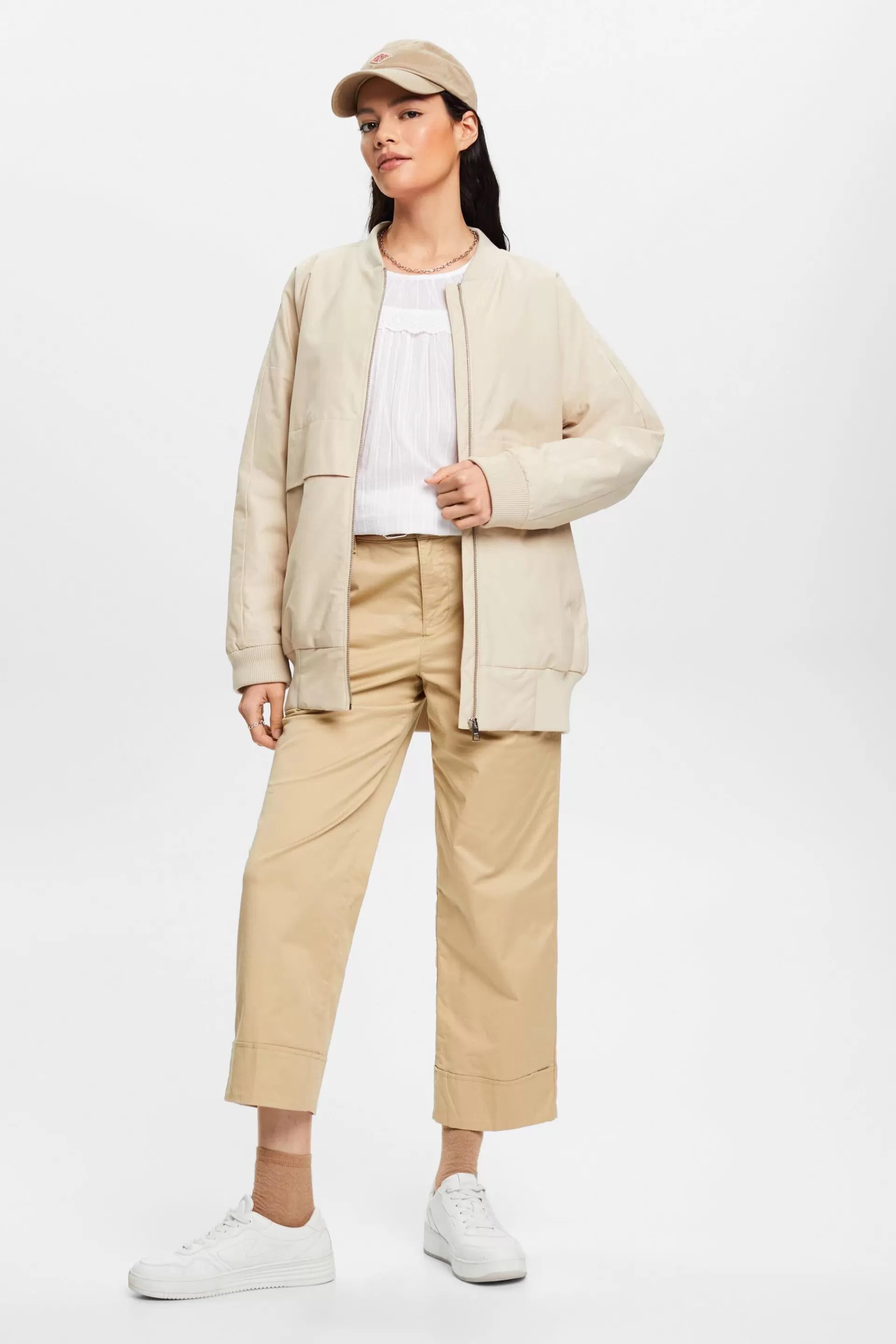 Spitzenbluse mit Bogenkante-ESPRIT Best