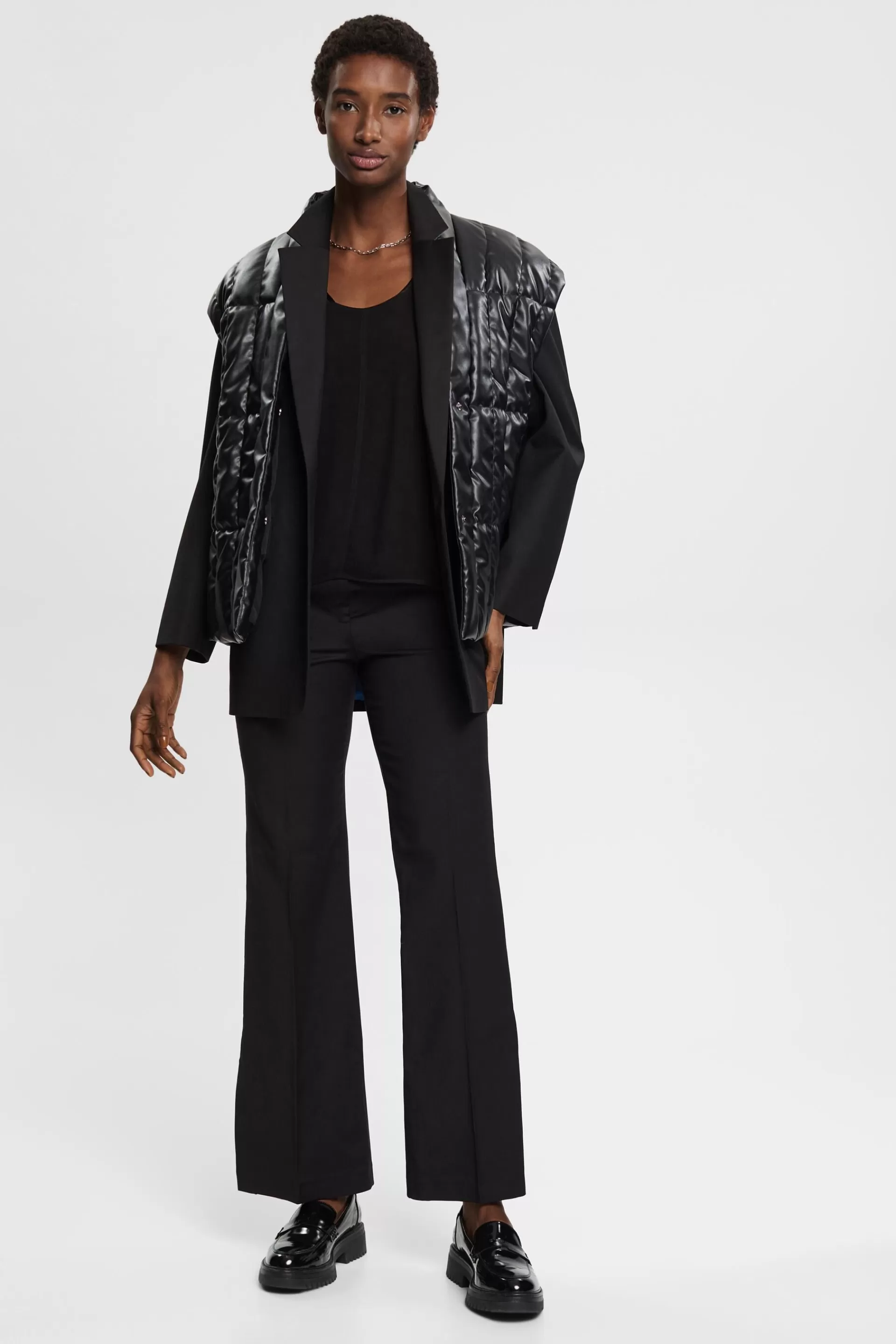 Spitzentop aus Material-Mix-ESPRIT Online